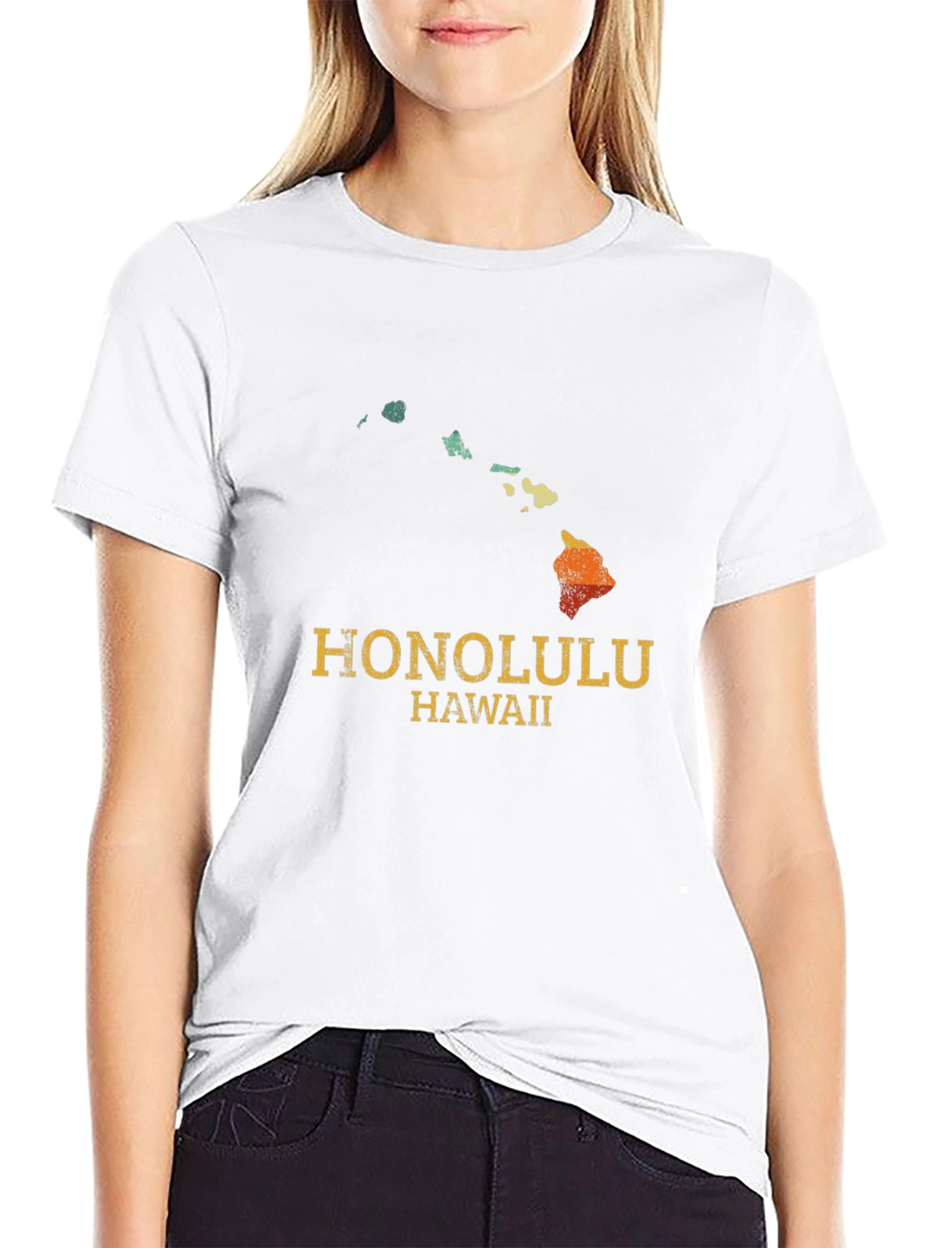 Retro Honolulu Hawaii Map T-Shirt