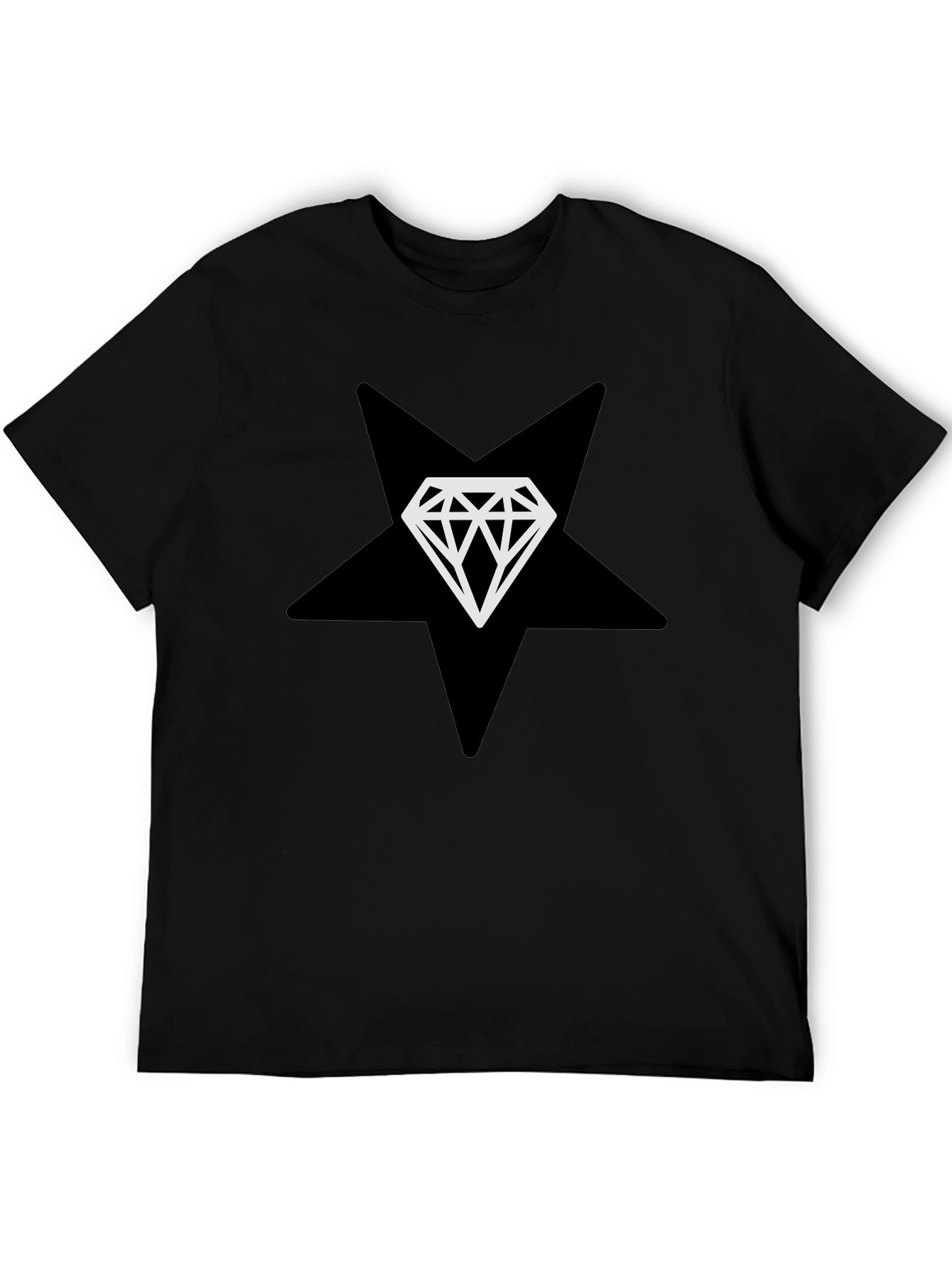Star Diamond Graphic Black T-Shirt