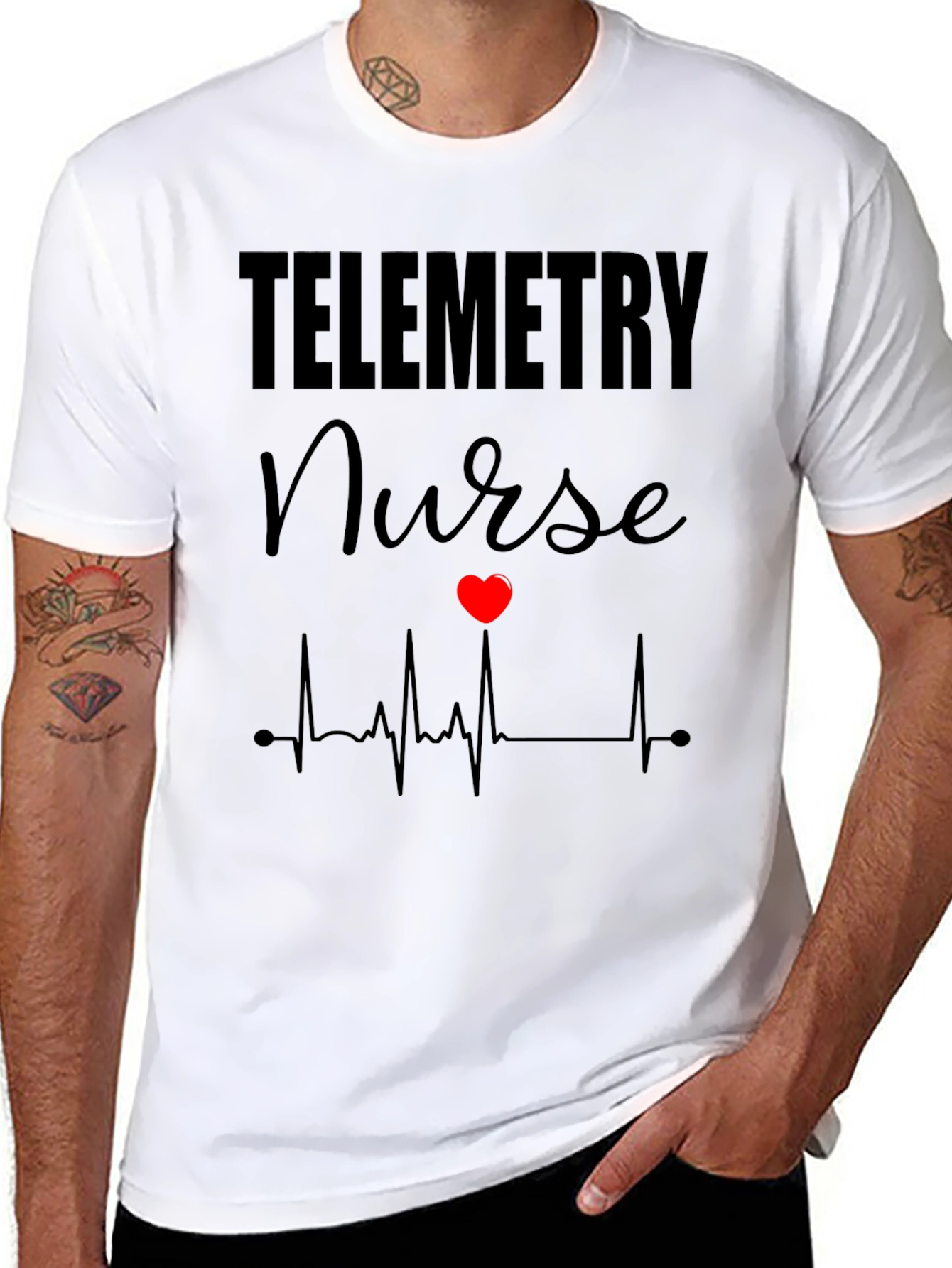 Telemetry Nurse Heartbeat Graphic T-Shirt
