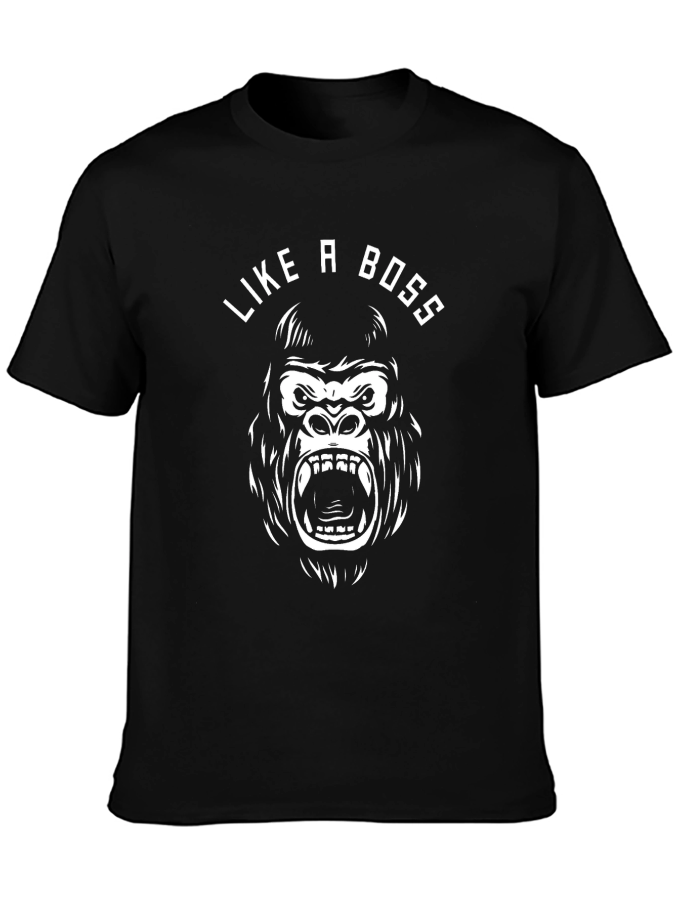 Like a Boss Gorilla Graphic Tee - Black