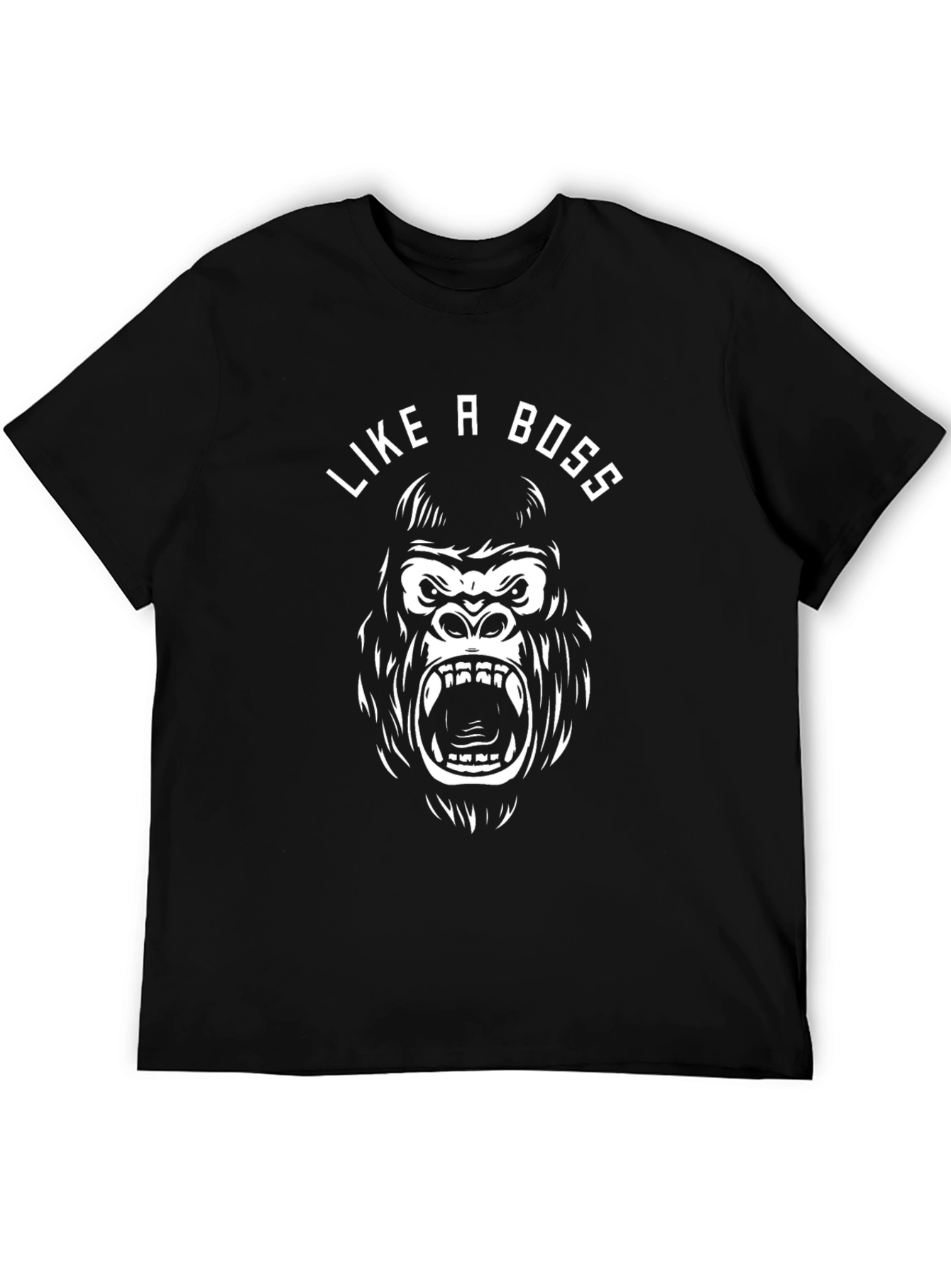 Like a Boss Gorilla Graphic Tee - Black