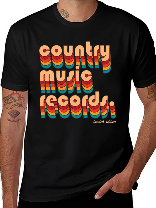 Retro Country Music Records Graphic T-Shirt