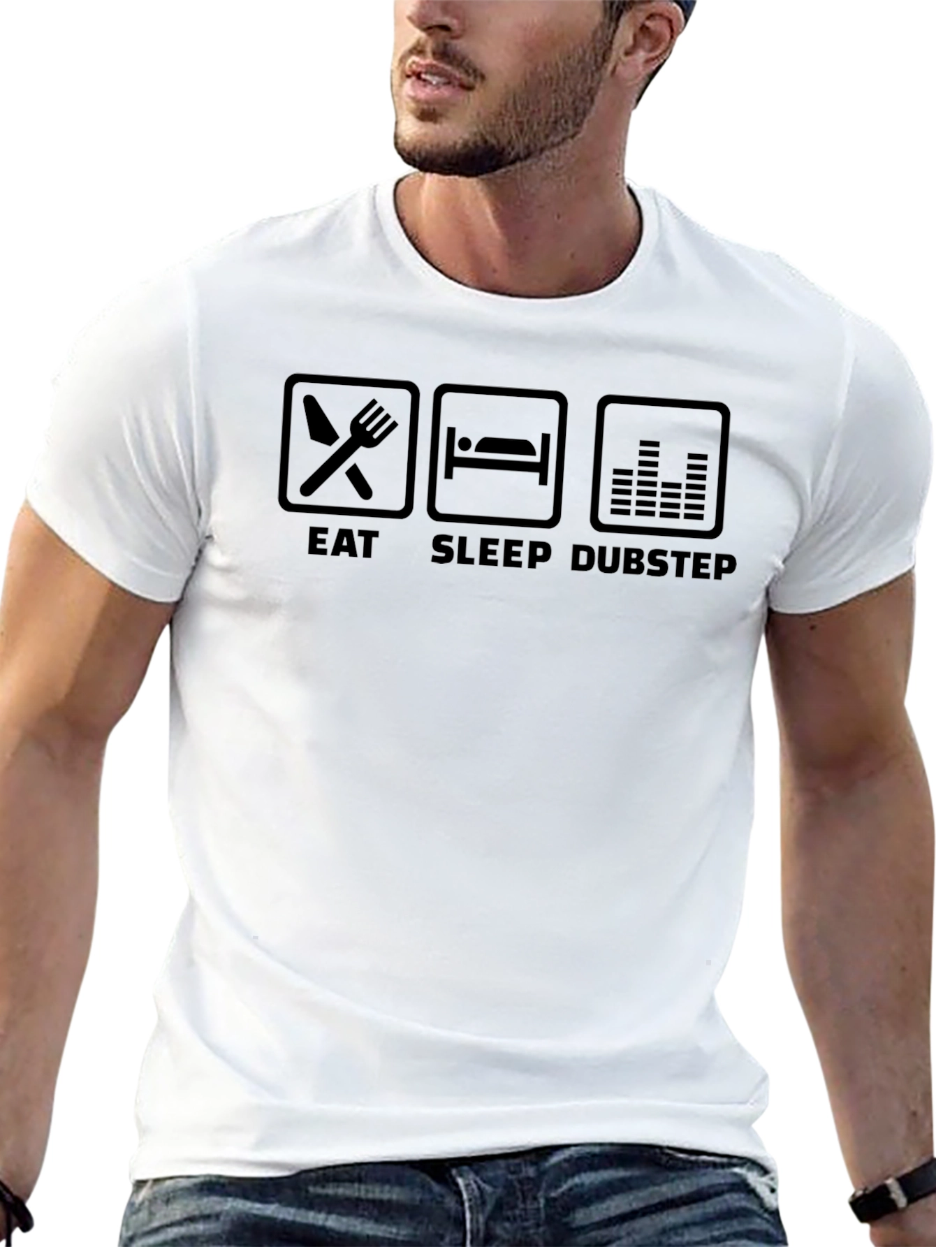 Eat Sleep Dubstep Black Graphic T-Shirt