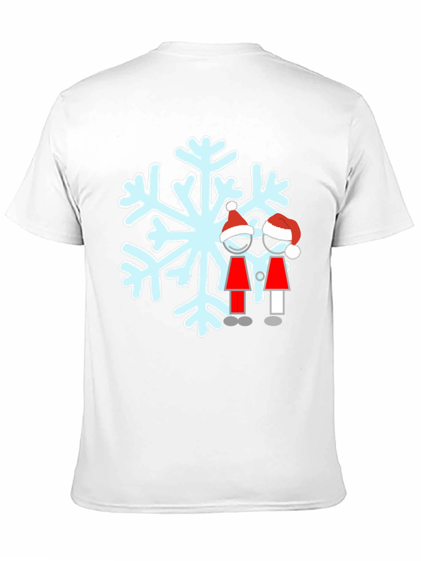 Festive Snowflake Couple Graphic T-Shirt