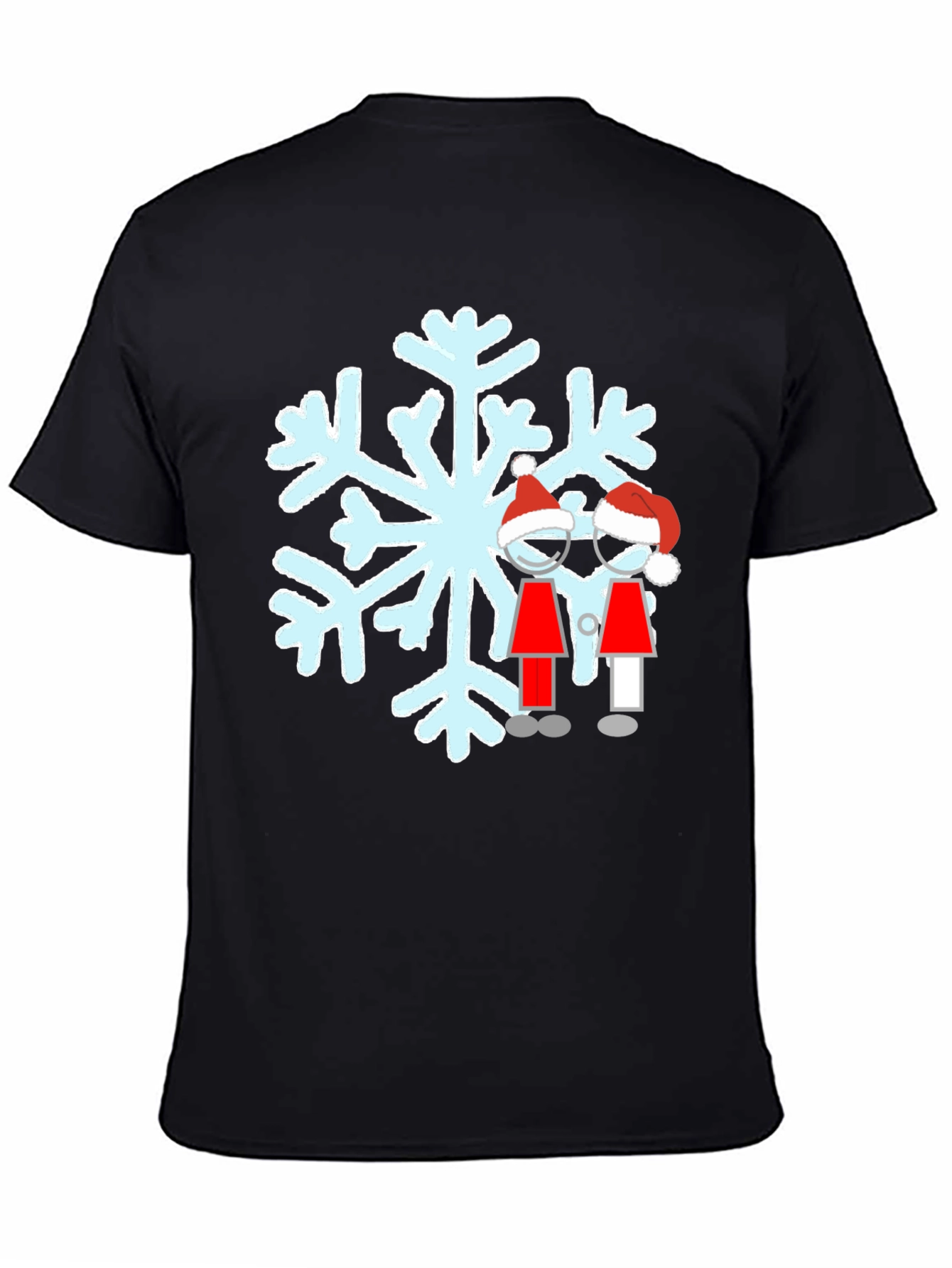 Festive Snowflake Couple Graphic T-Shirt