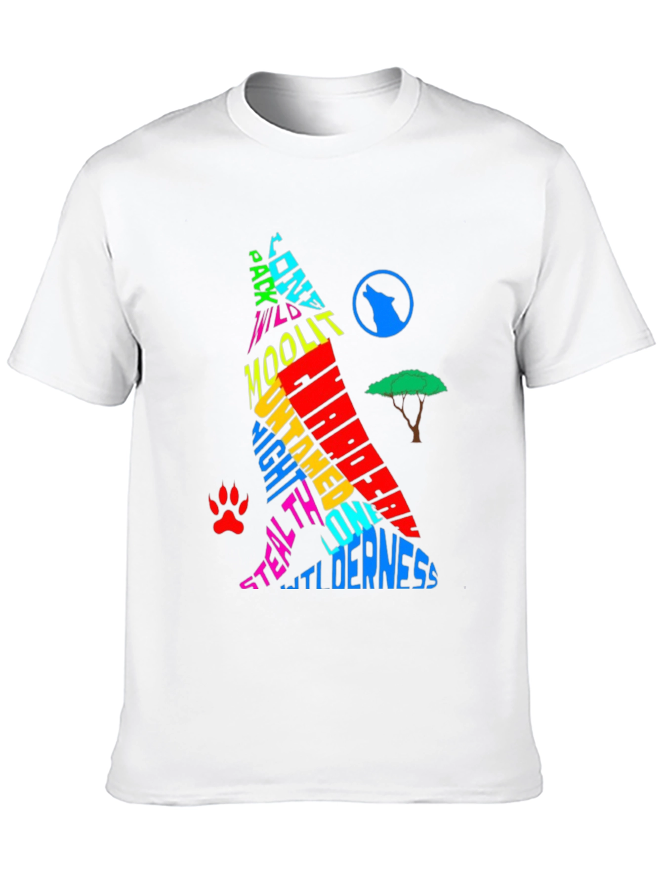 Wolf Silhouette Graphic Print T-Shirt