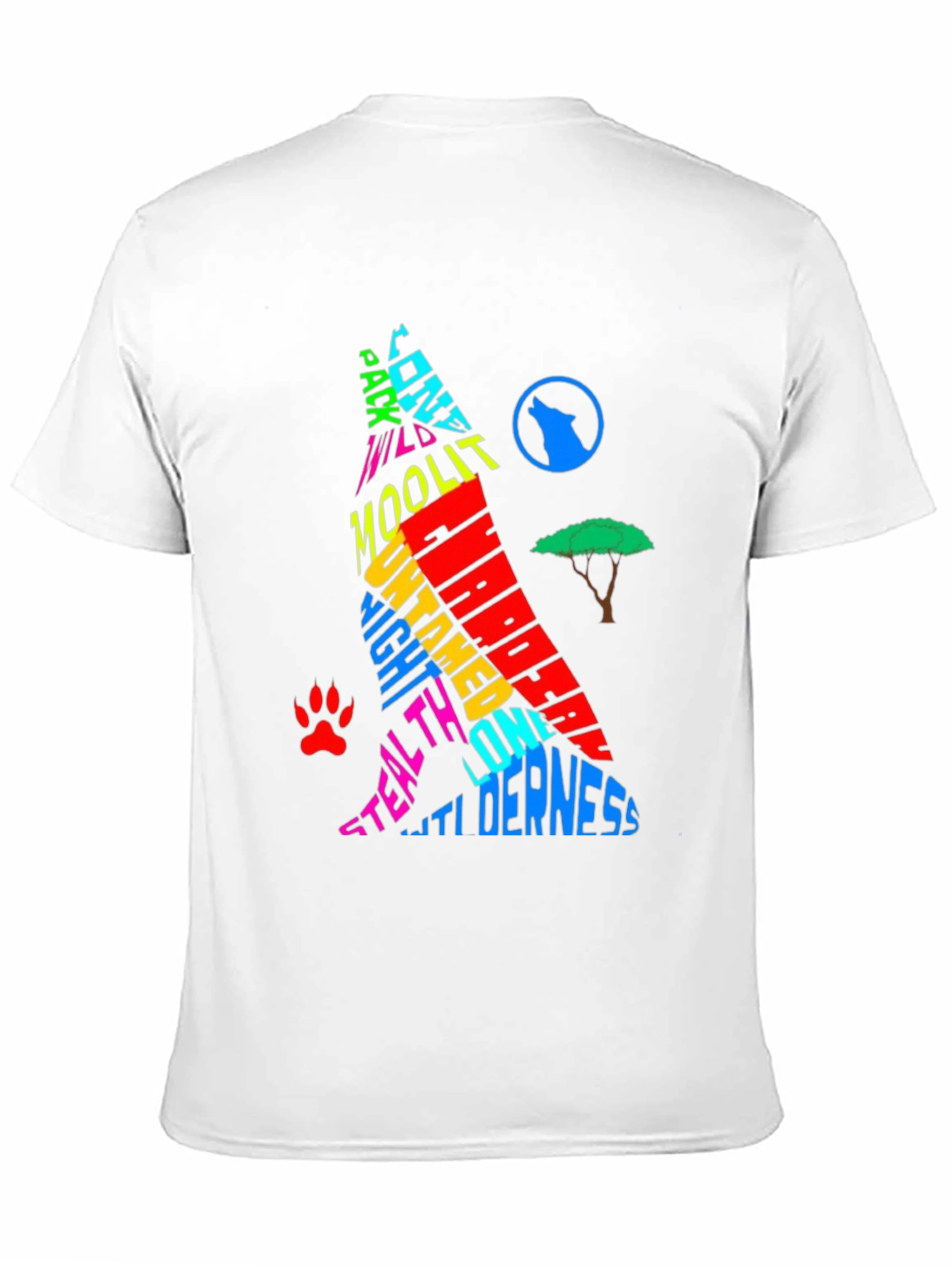 Wolf Silhouette Graphic Print T-Shirt
