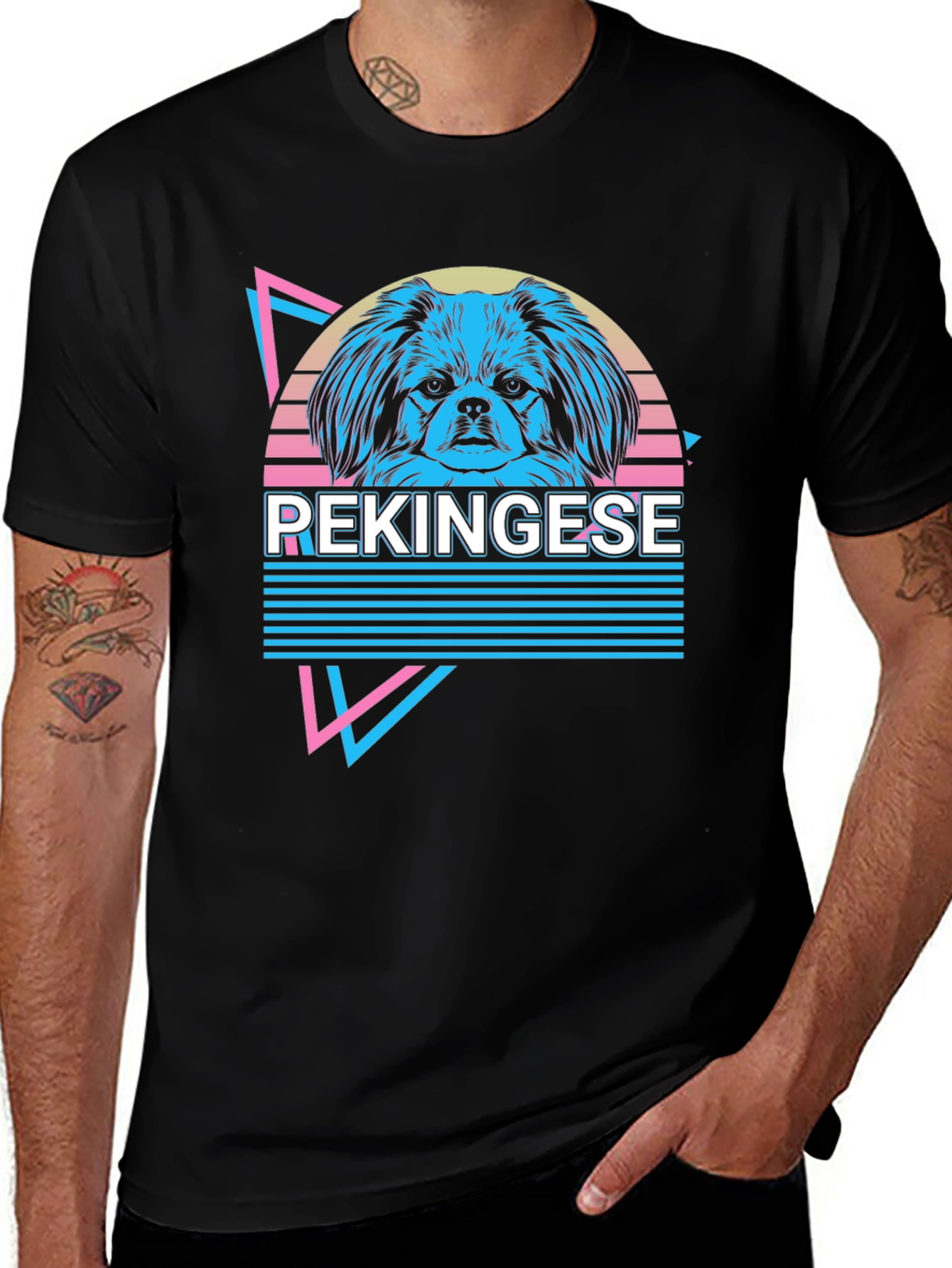 Retro Pekingese Dog Graphic T-Shirt