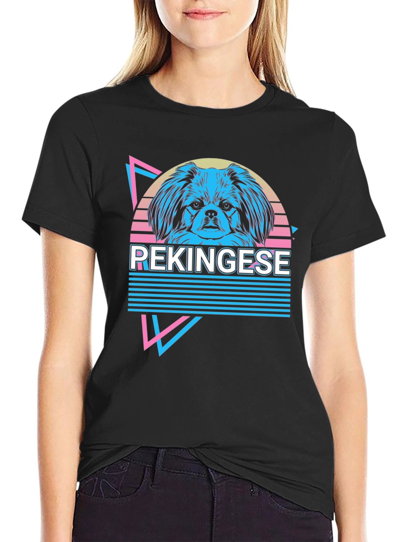 Retro Pekingese Dog Graphic T-Shirt