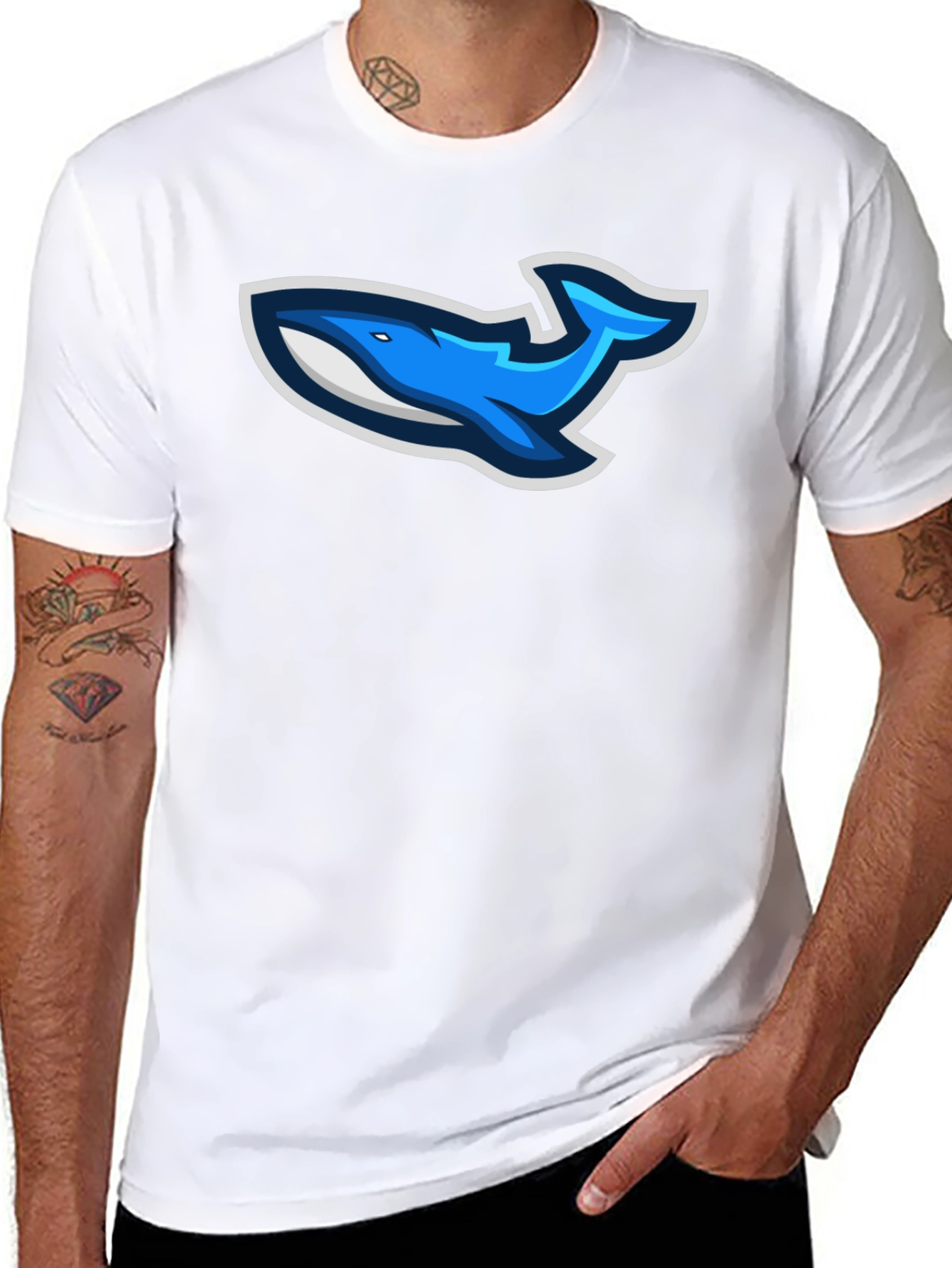 Cool Whale Logo Graphic T-Shirt