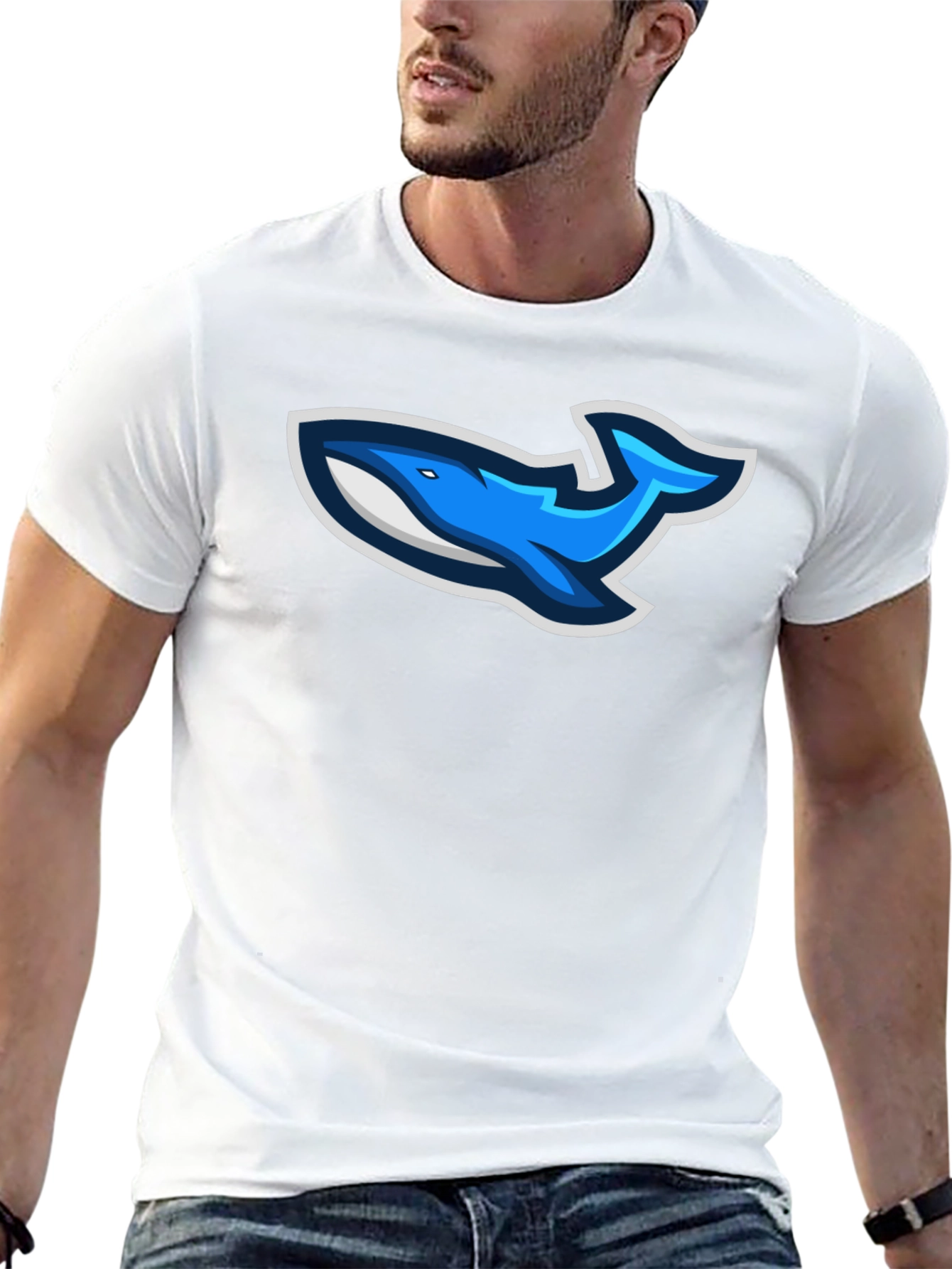 Cool Whale Logo Graphic T-Shirt