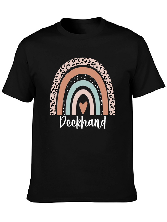 Deckhand Leopard Rainbow Heart T-Shirt