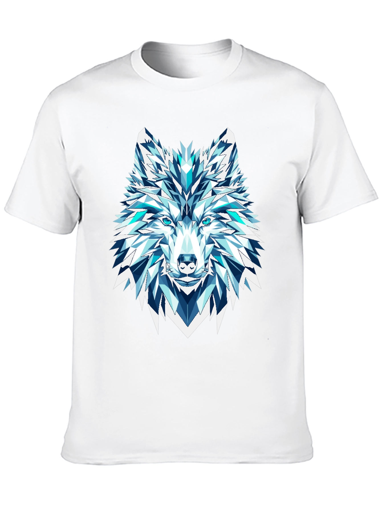 Geometric Wolf Graphic Tee - Black