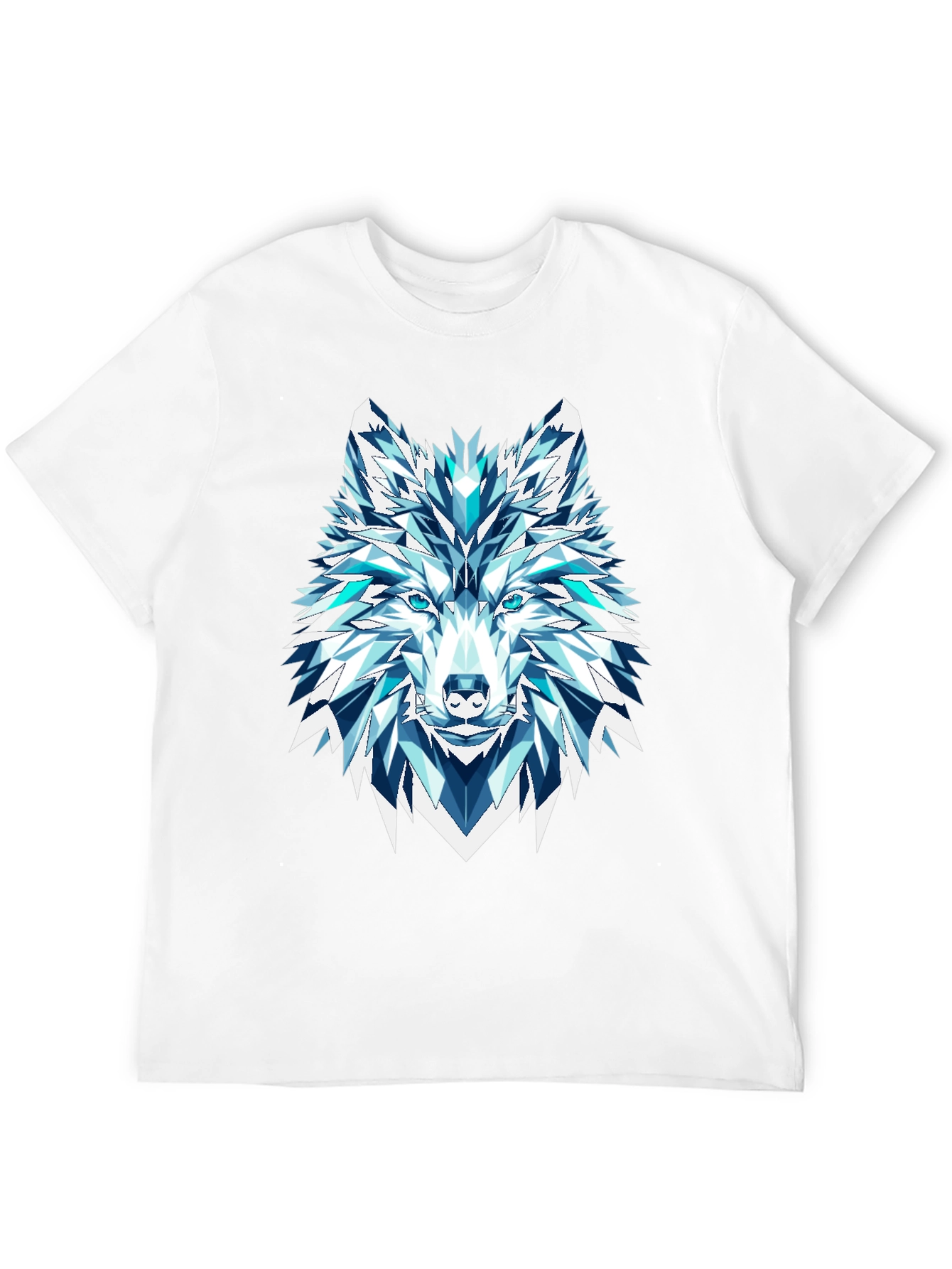 Geometric Wolf Graphic Tee - Black