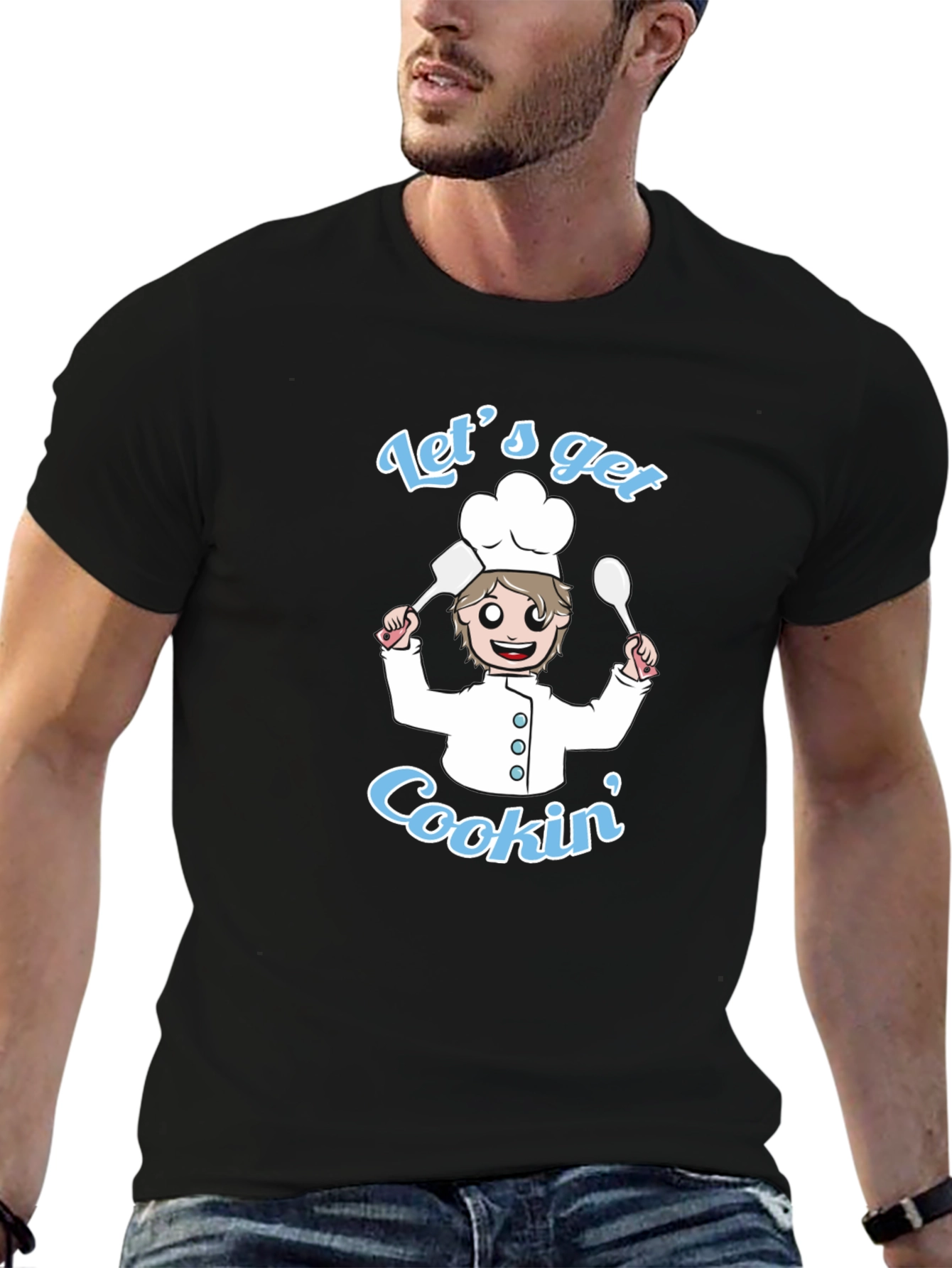 Lets Get Cookin Black Graphic Tee