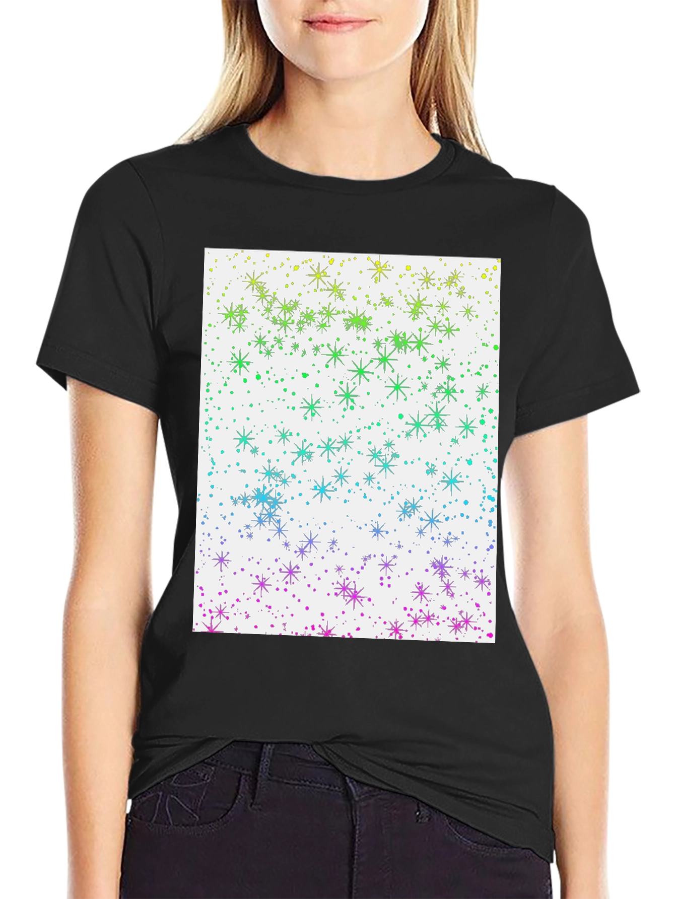 Rainbow Starry Night Graphic Tee - Unisex