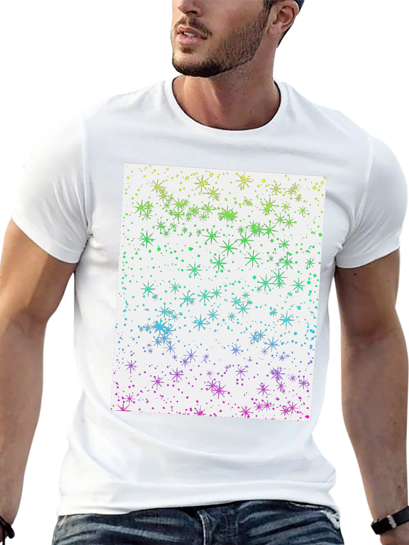 Rainbow Starry Night Graphic Tee - Unisex