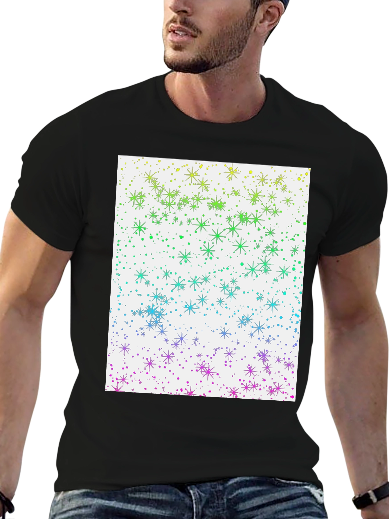Rainbow Starry Night Graphic Tee - Unisex