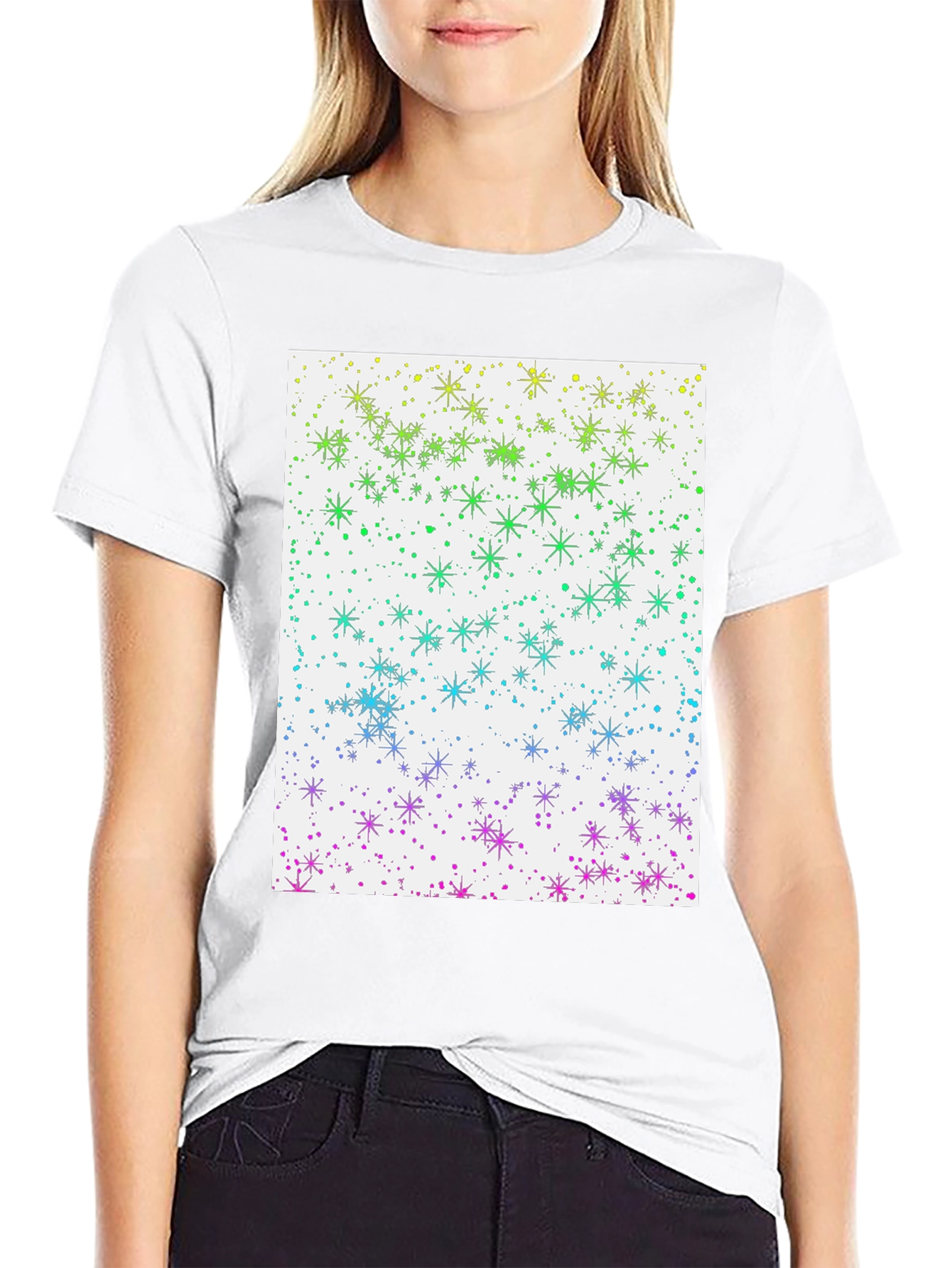 Rainbow Starry Night Graphic Tee - Unisex