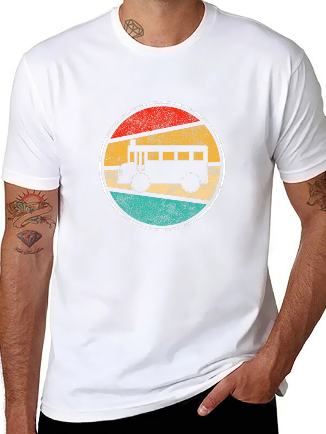 Retro School Bus Graphic T-Shirt