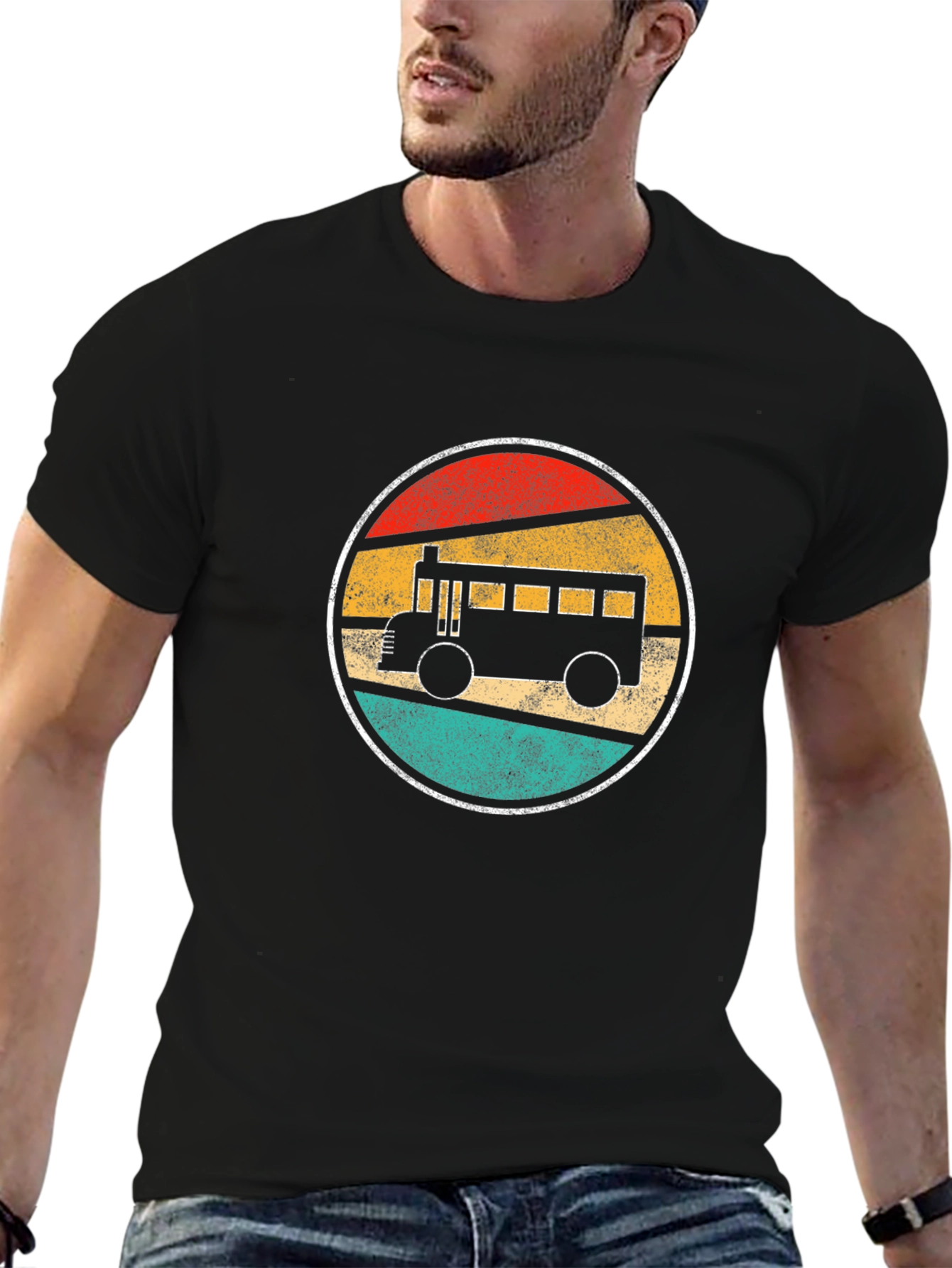 Retro School Bus Graphic T-Shirt
