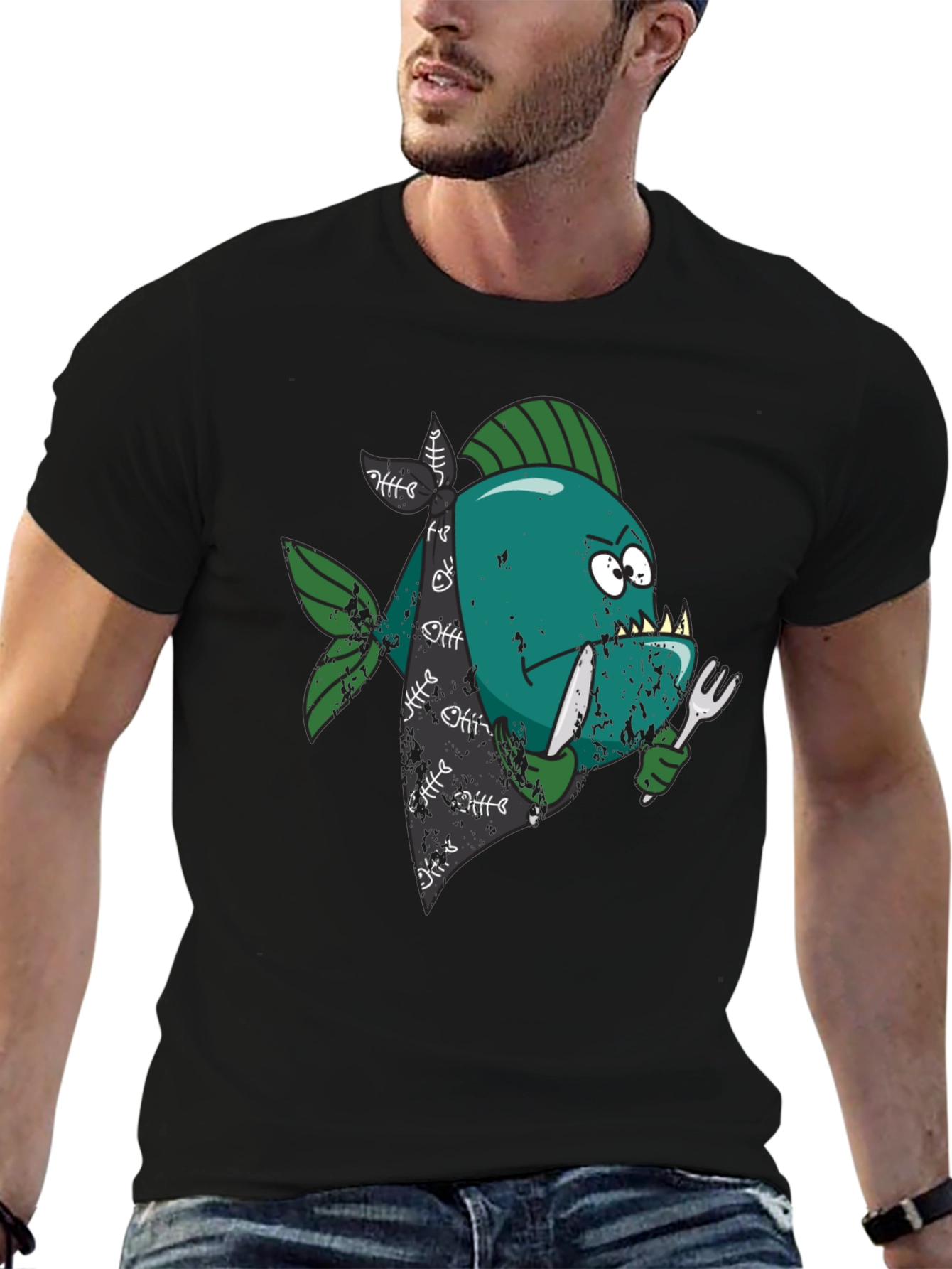 Piranha Black T-Shirt