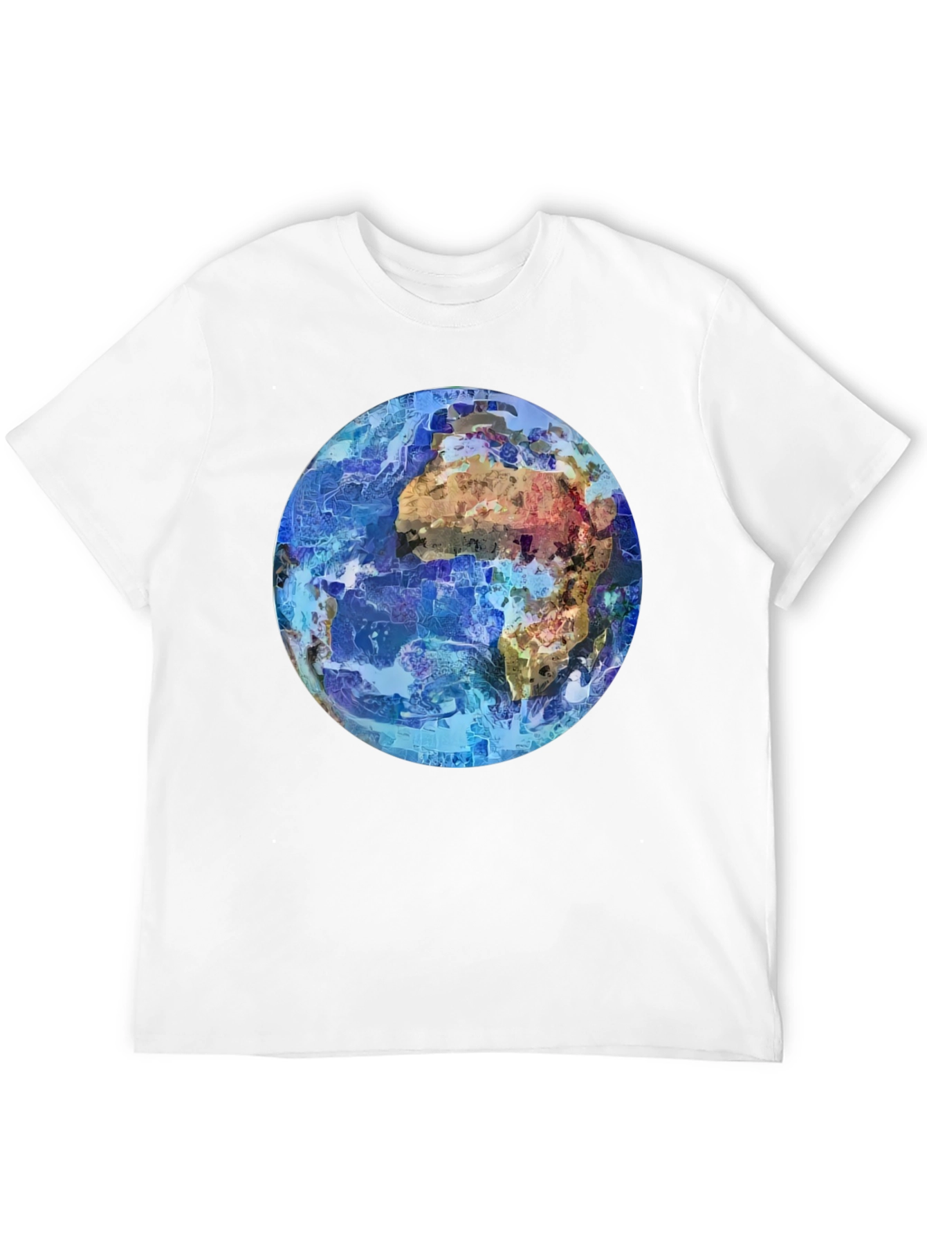 Abstract Earth Graphic Mens Black T-Shirt