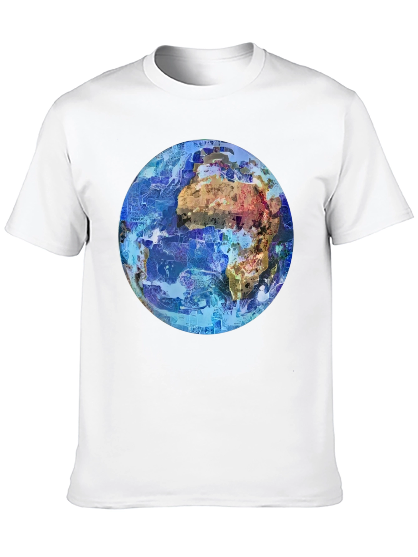 Abstract Earth Graphic Mens Black T-Shirt