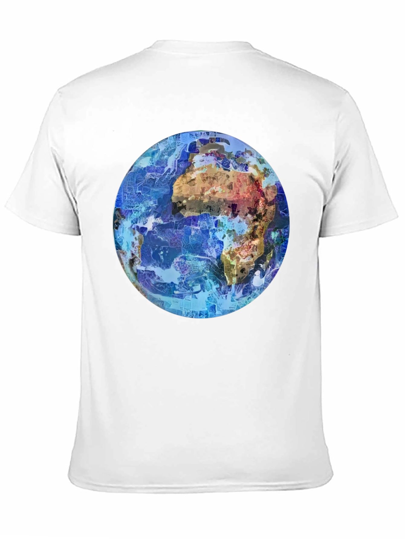 Abstract Earth Graphic Mens Black T-Shirt