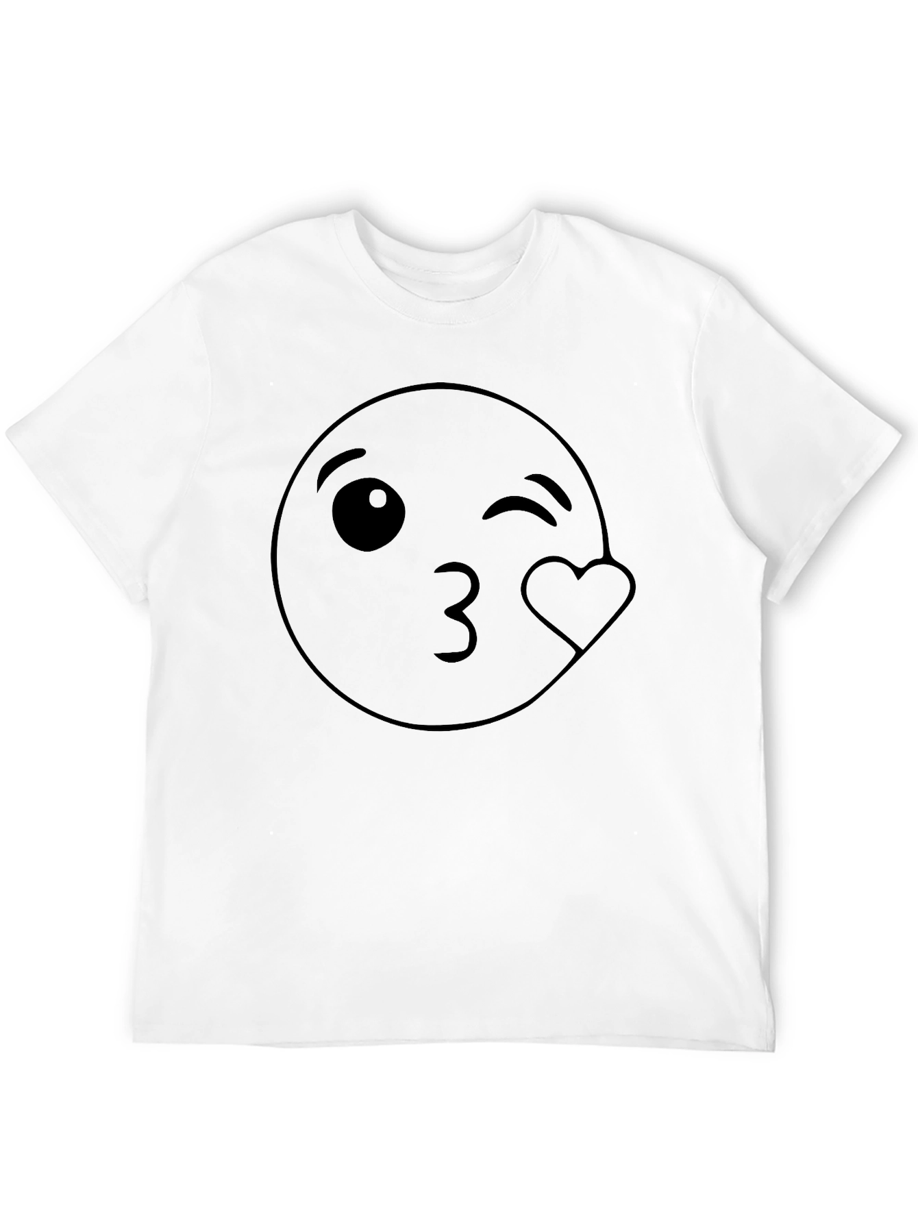 Winking Emoji Graphic Tee - Black