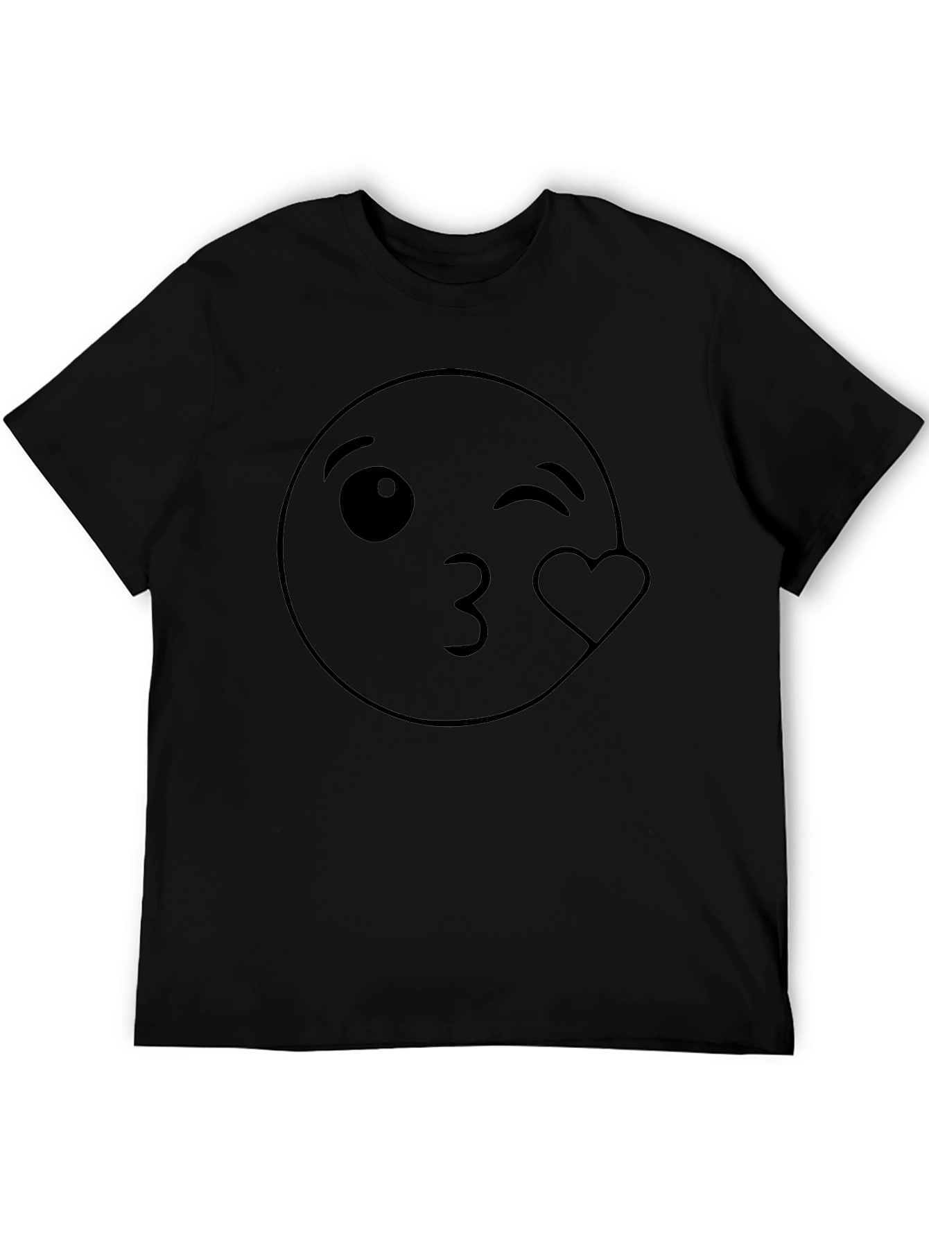 Winking Emoji Graphic Tee - Black