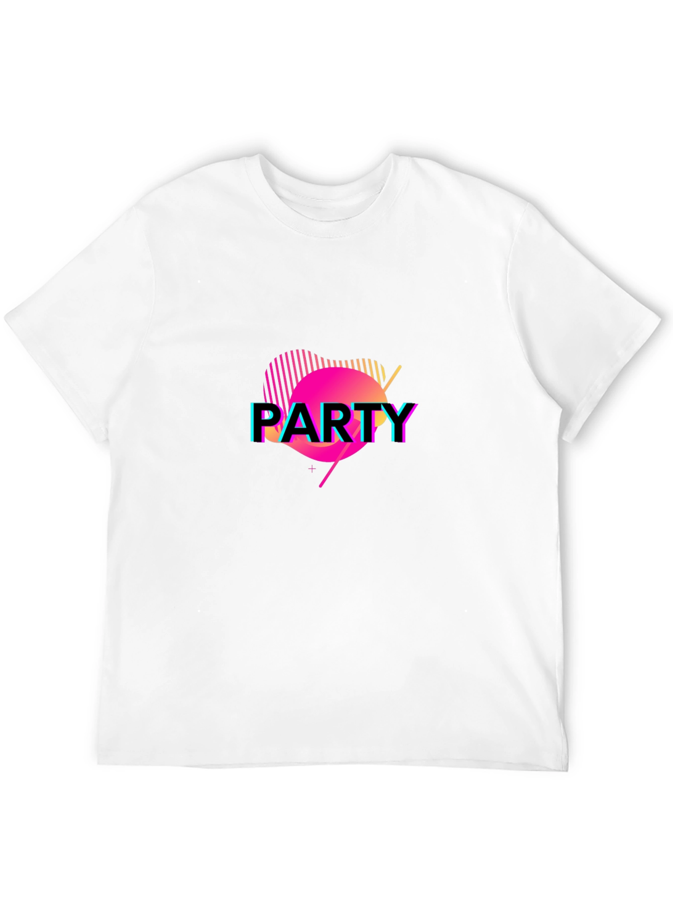 Vibrant Party Graphic Black T-Shirt