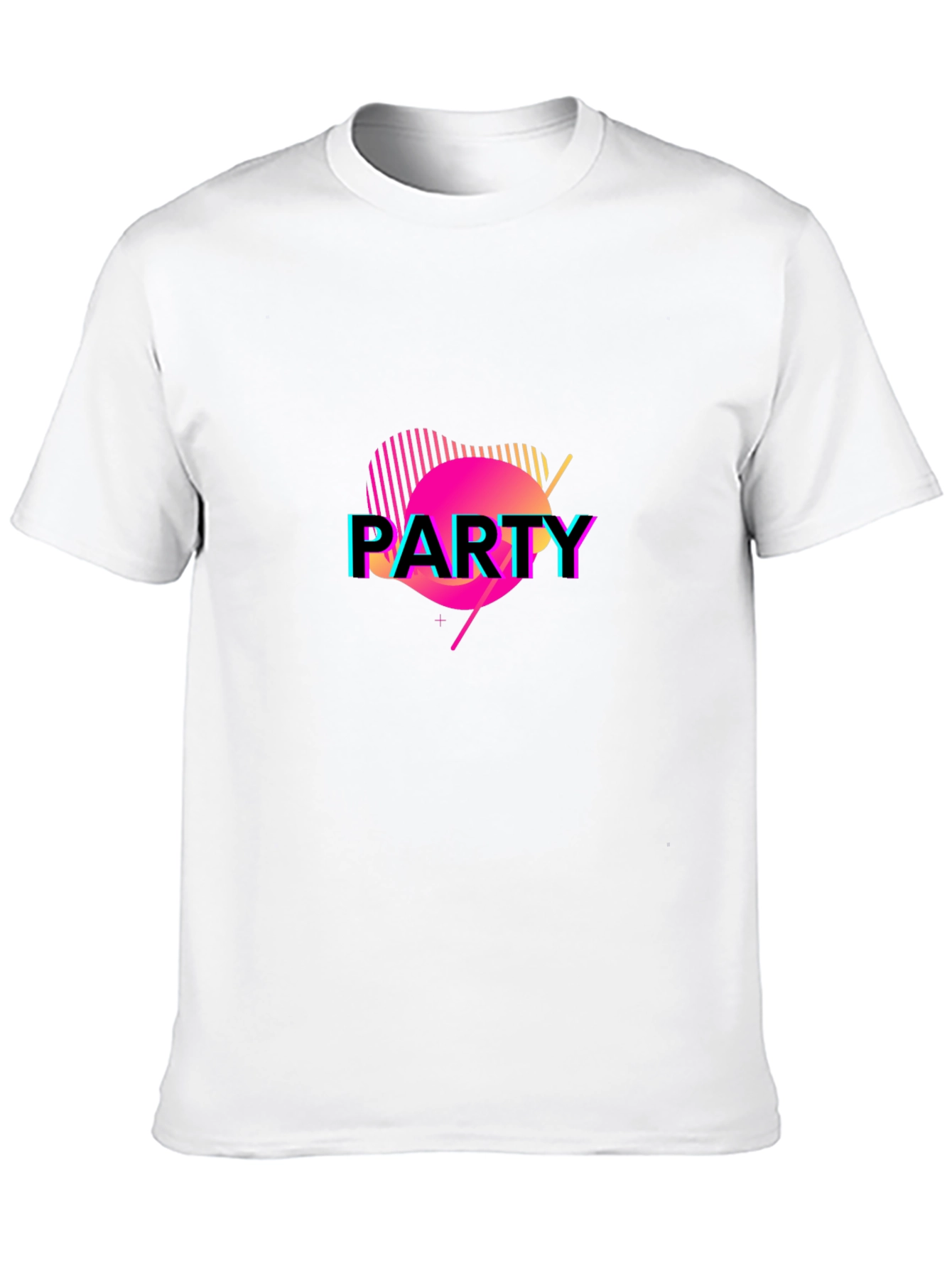 Vibrant Party Graphic Black T-Shirt
