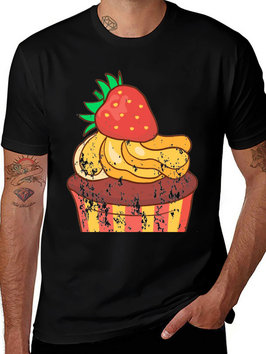 Strawberry Cupcake T-Shirt - Novelty Dessert Tee