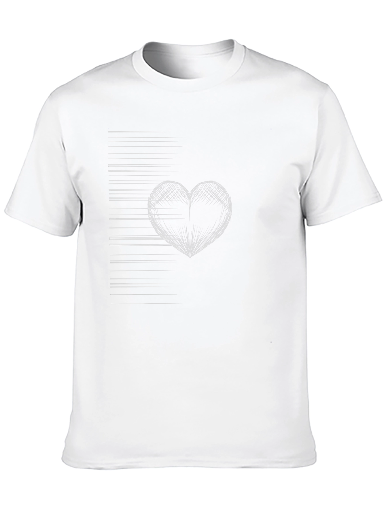 Heart Line Graphic Tee - Modern Black T-Shirt