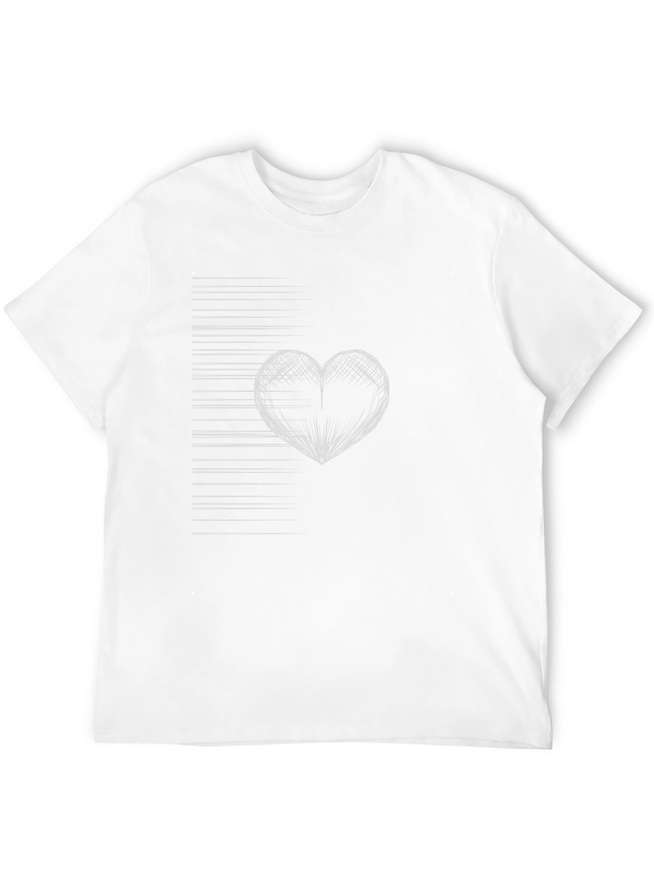 Heart Line Graphic Tee - Modern Black T-Shirt