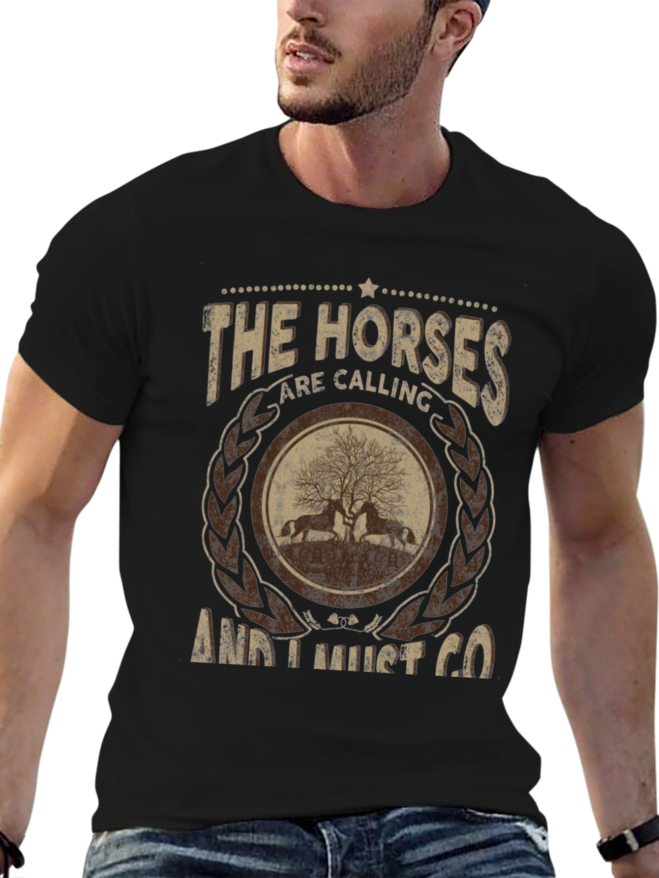 The Horses are Calling Mens Graphic T-Shirt