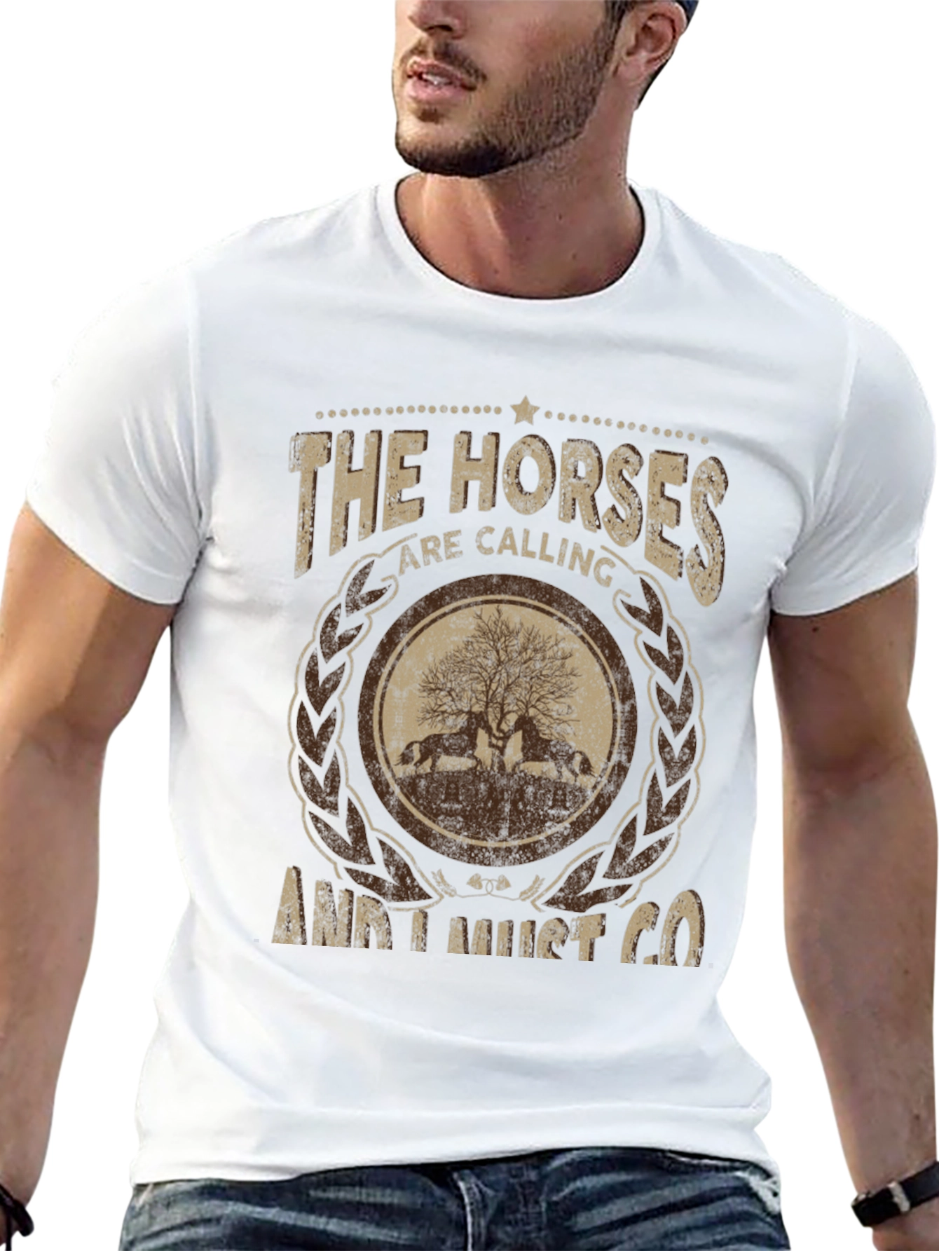 The Horses are Calling Mens Graphic T-Shirt
