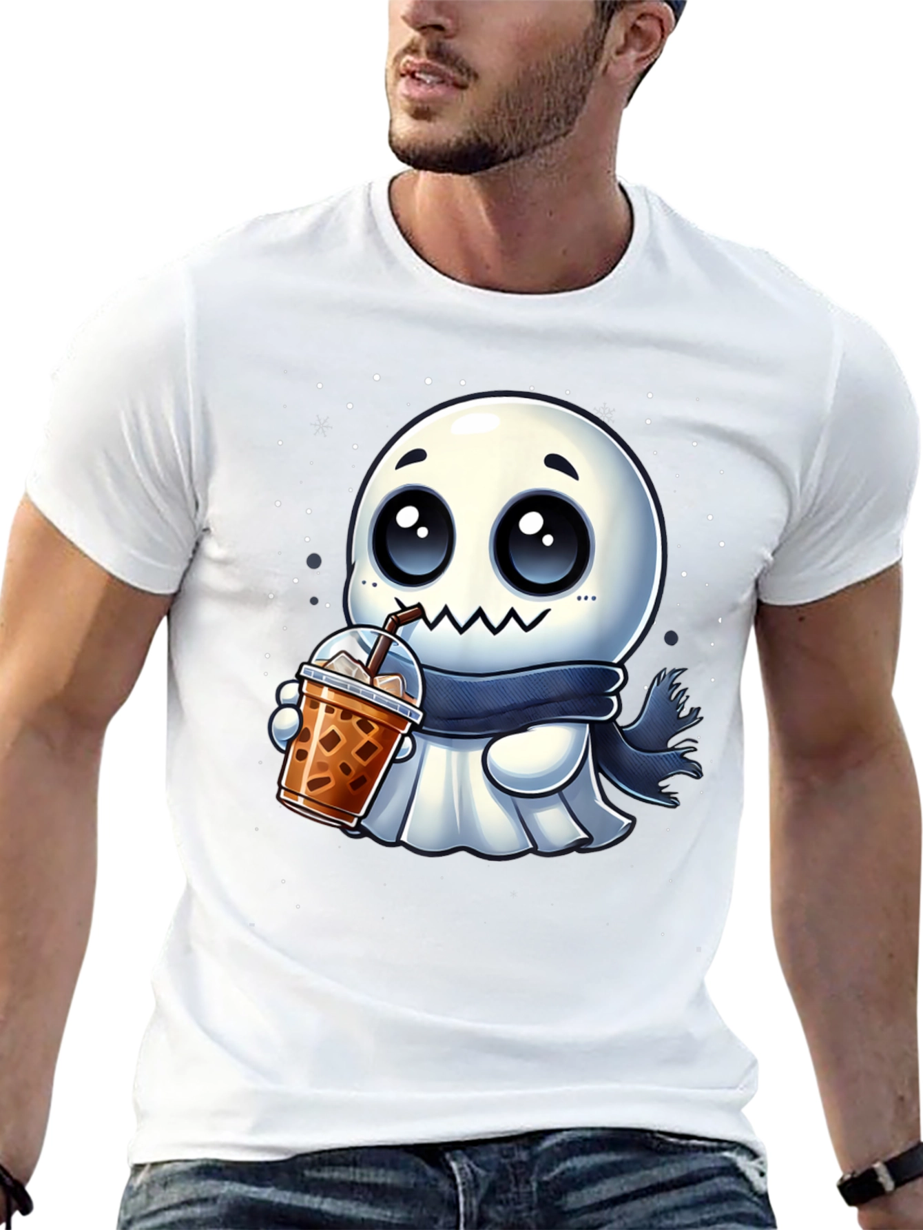 Ghost Boba Lover Black T-Shirt