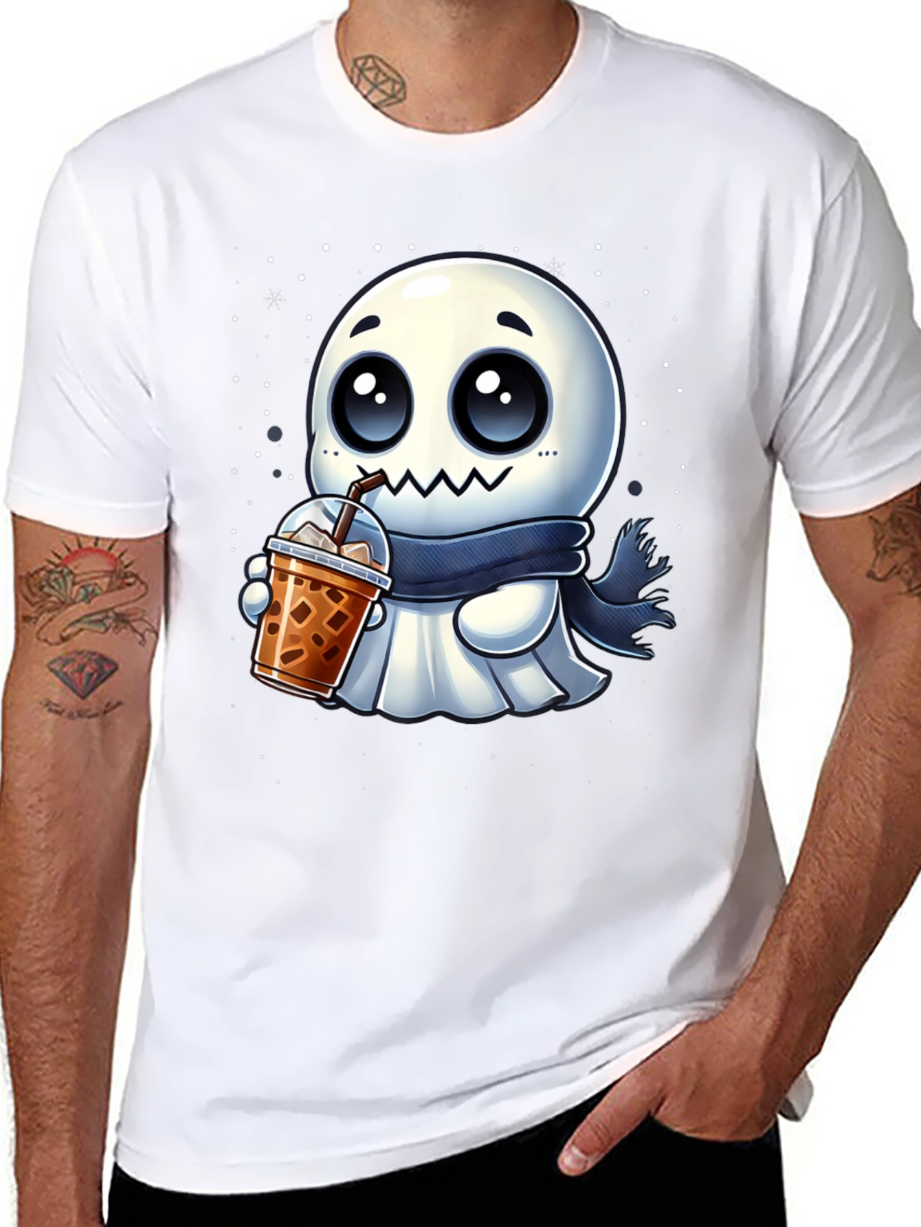 Ghost Boba Lover Black T-Shirt