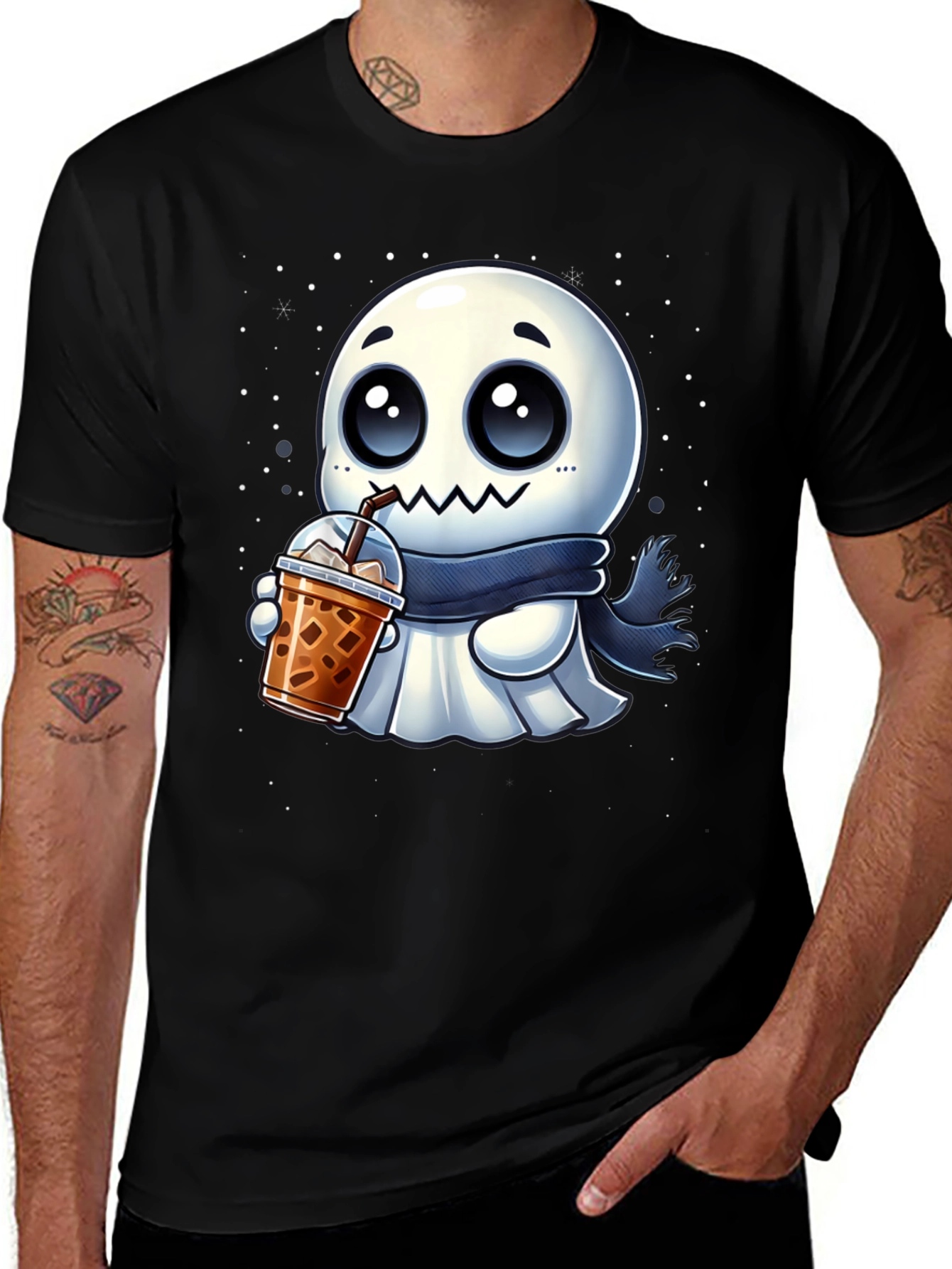Ghost Boba Lover Black T-Shirt
