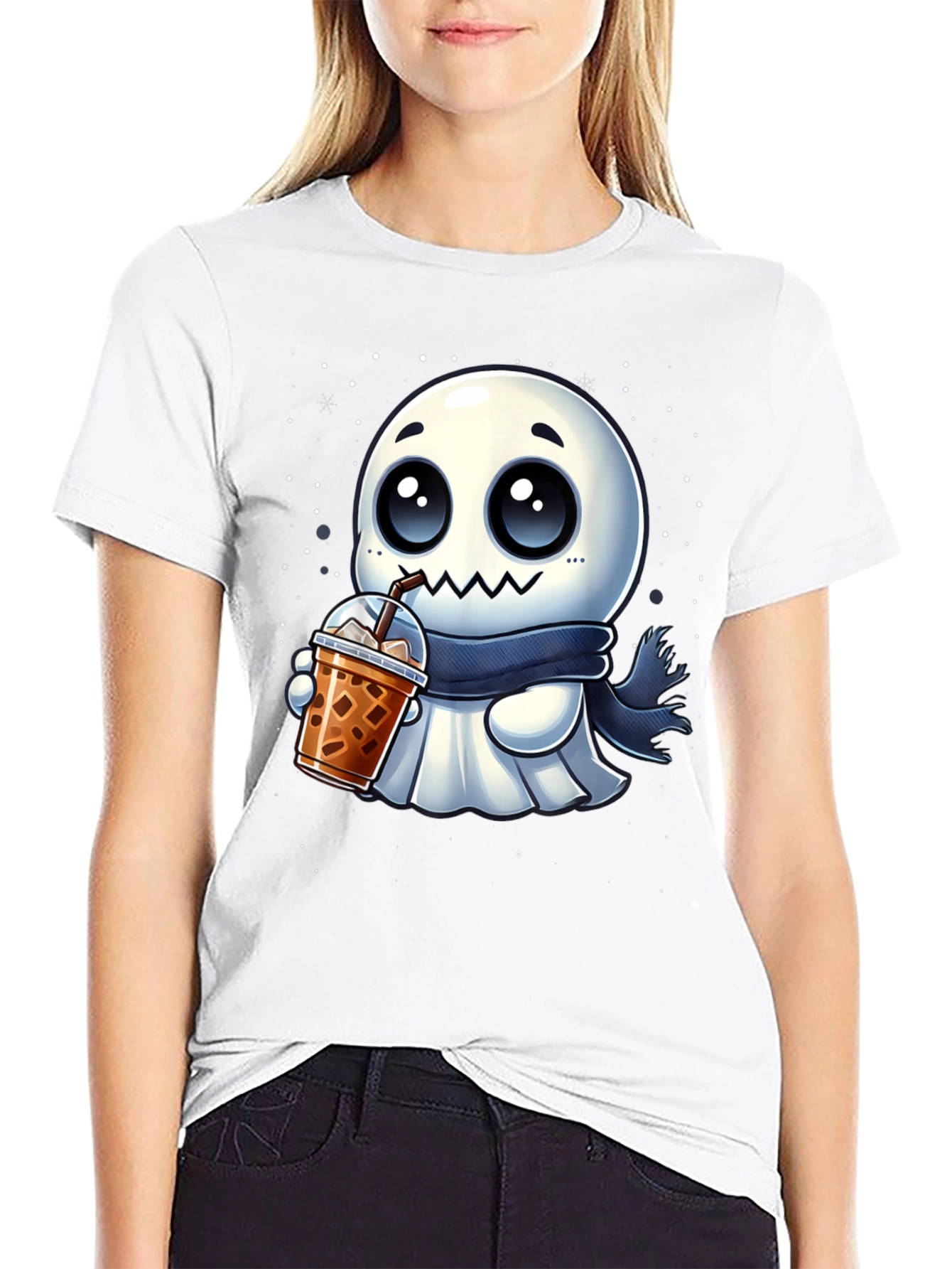 Ghost Boba Lover Black T-Shirt