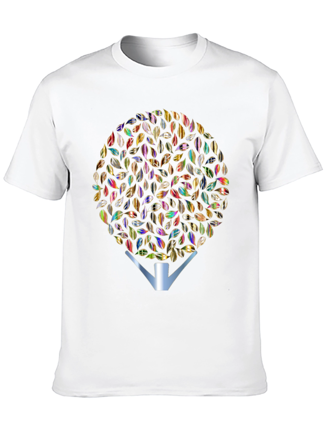 Leafy Tree Graphic Tee - Stylish Mens Black T-Shirt