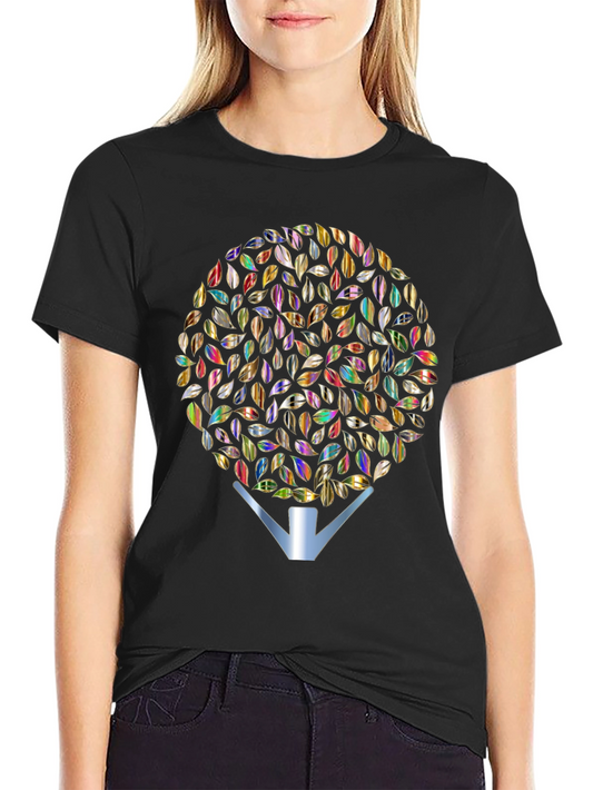 Leafy Tree Graphic Tee - Stylish Mens Black T-Shirt