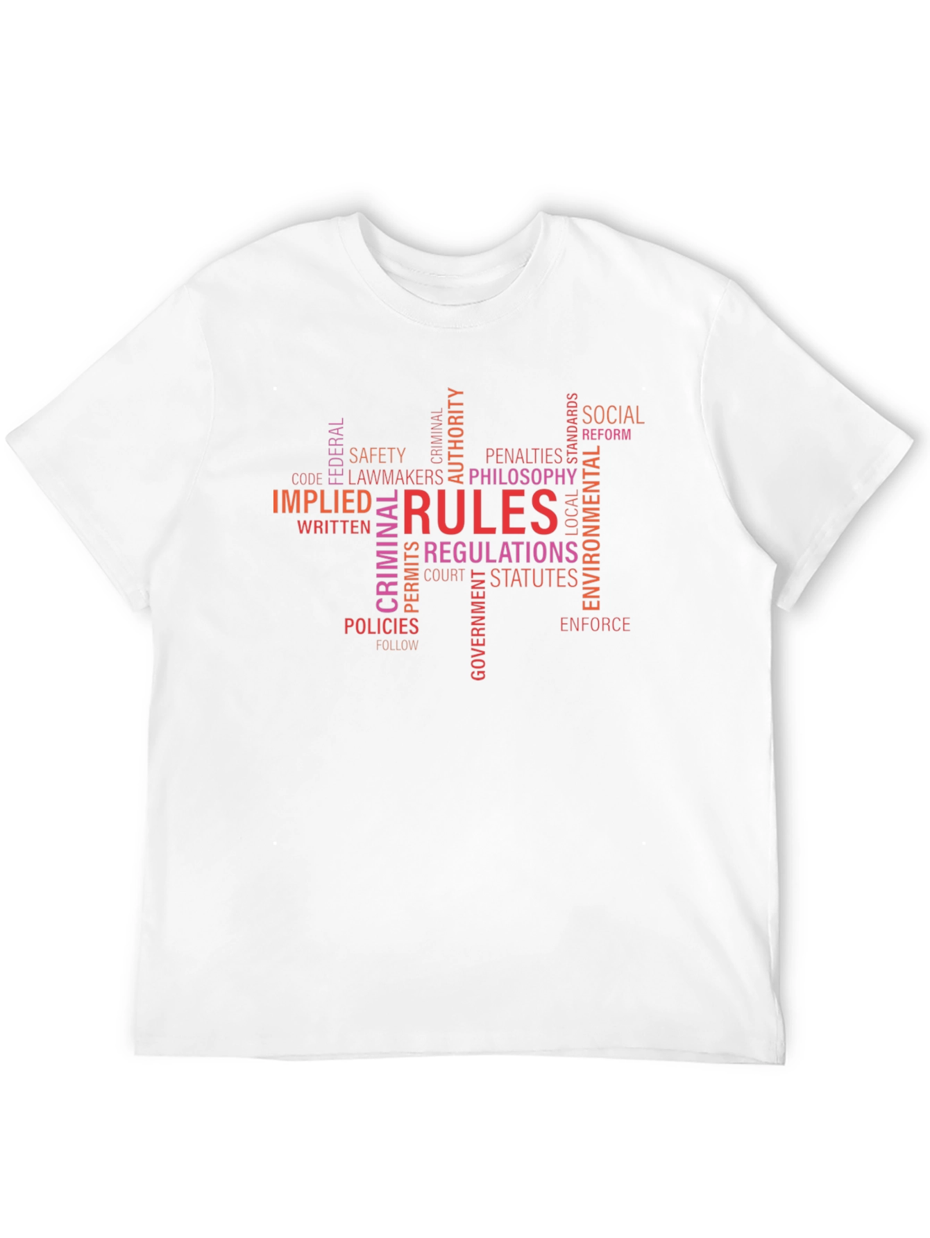 Rules & Regulations Word Cloud T-Shirt