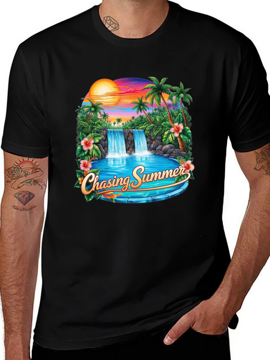 Chasing Summer Graphic T-Shirt - Tropical Paradise Tee