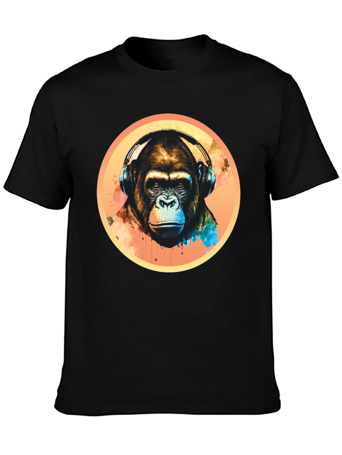 Cool Gorilla Headphones Graphic Tee
