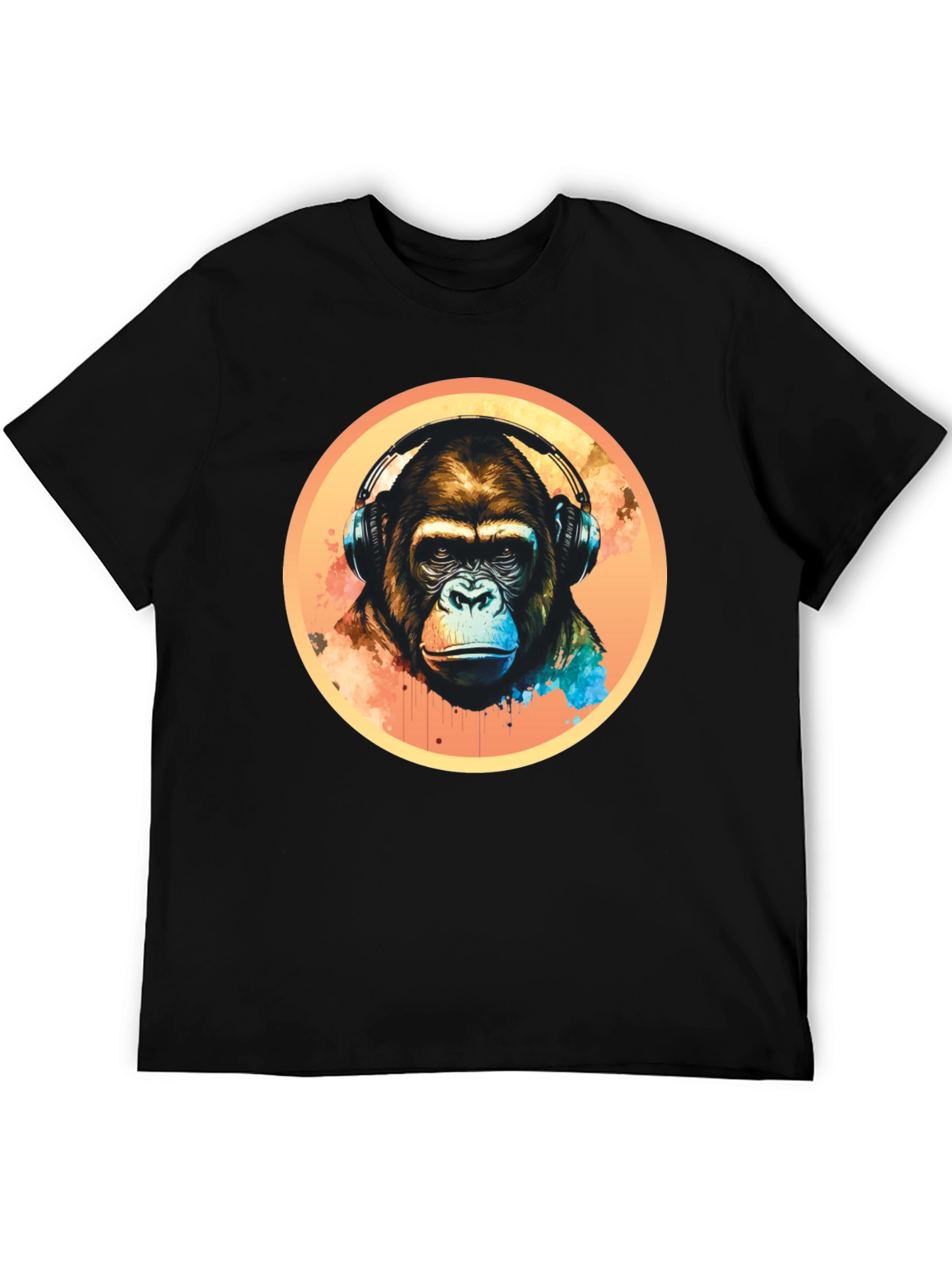 Cool Gorilla Headphones Graphic Tee