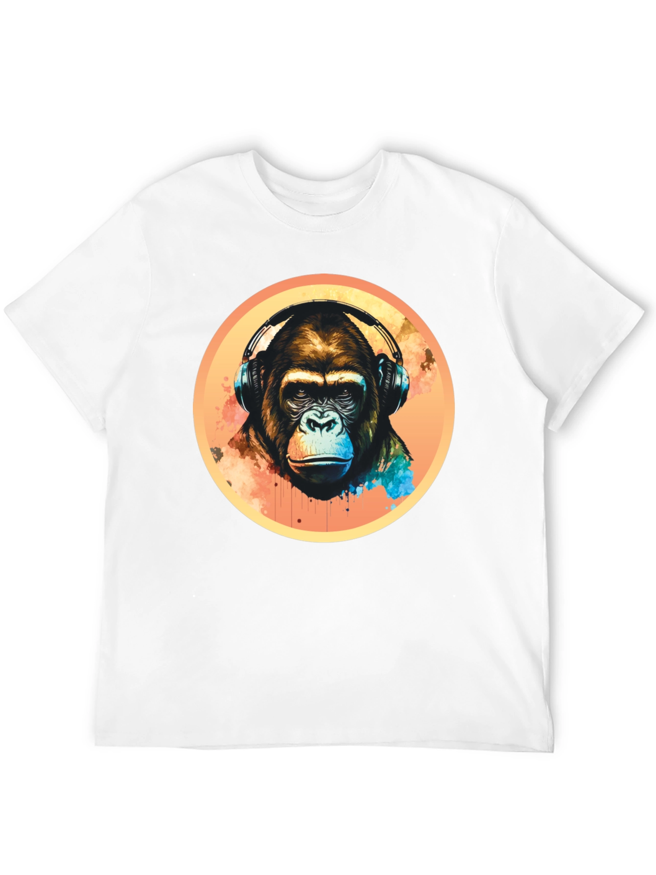 Cool Gorilla Headphones Graphic Tee