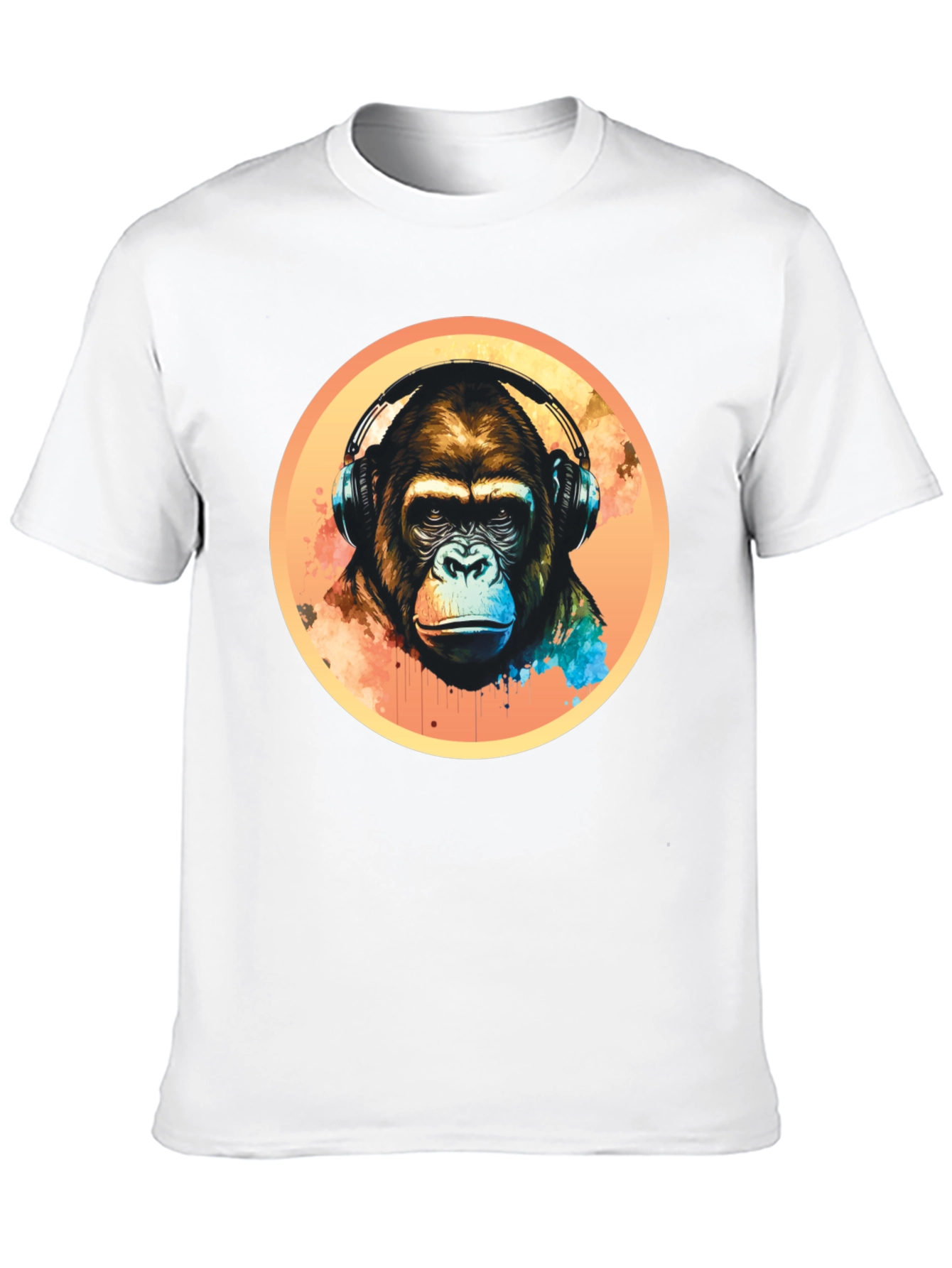 Cool Gorilla Headphones Graphic Tee